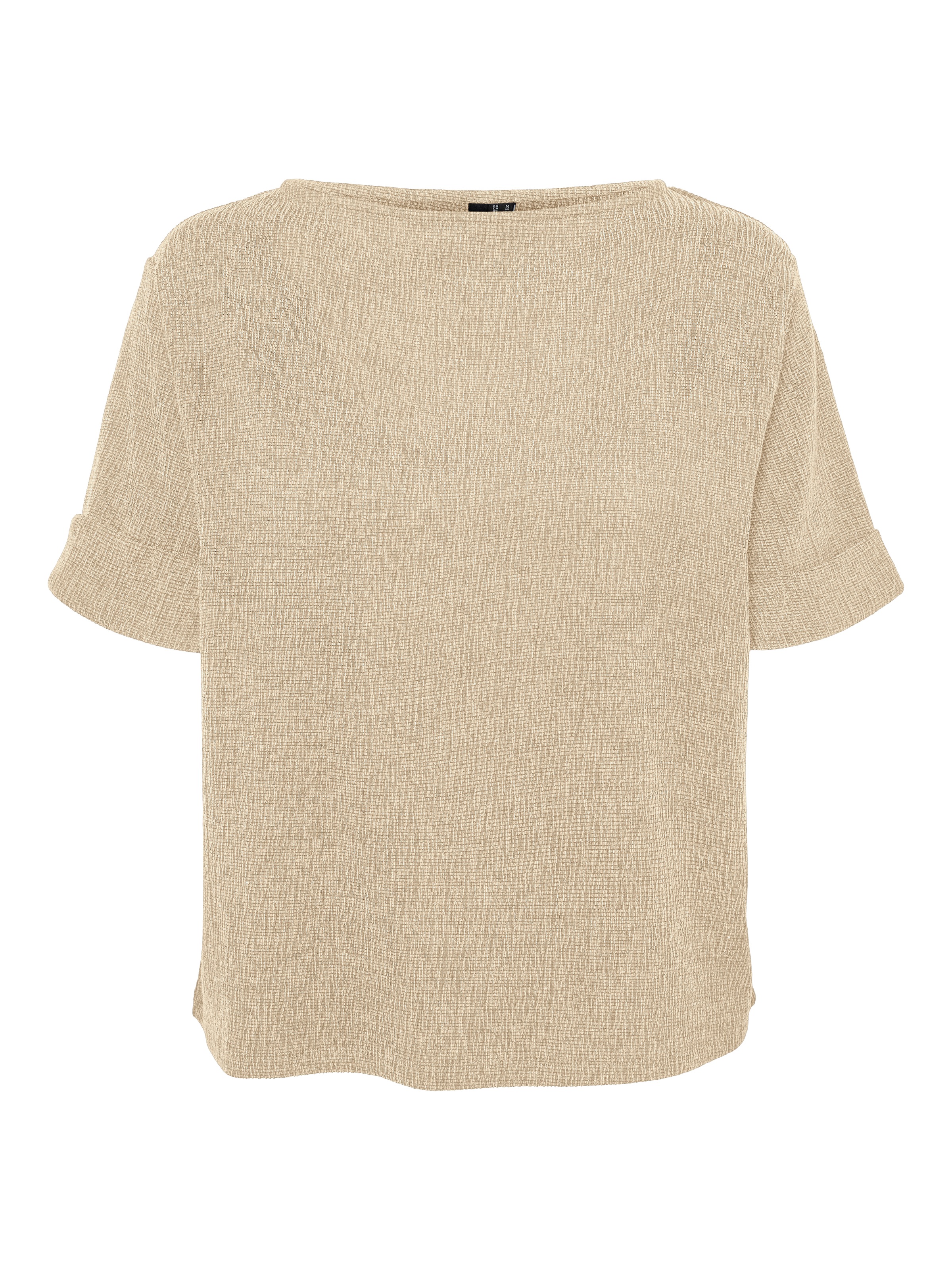 Vero Moda Kurzarmshirt »VMLUNA 2/4 BOATNECK TOP JRS NOOS« Materialmix, regular fit