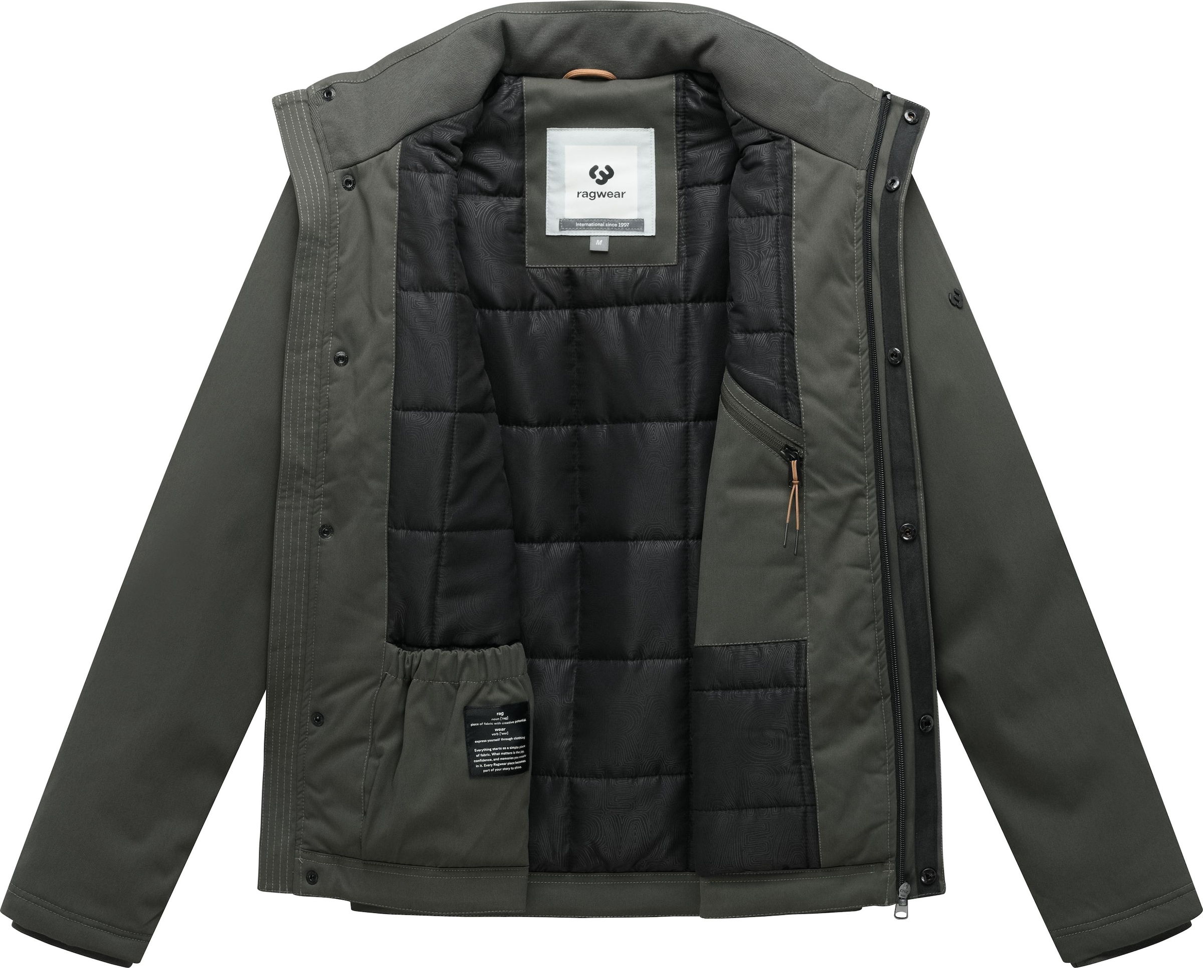 Ragwear Winterjacke »Dunore Y« ohne Kapuze Warme Jacke mit Stehkragen