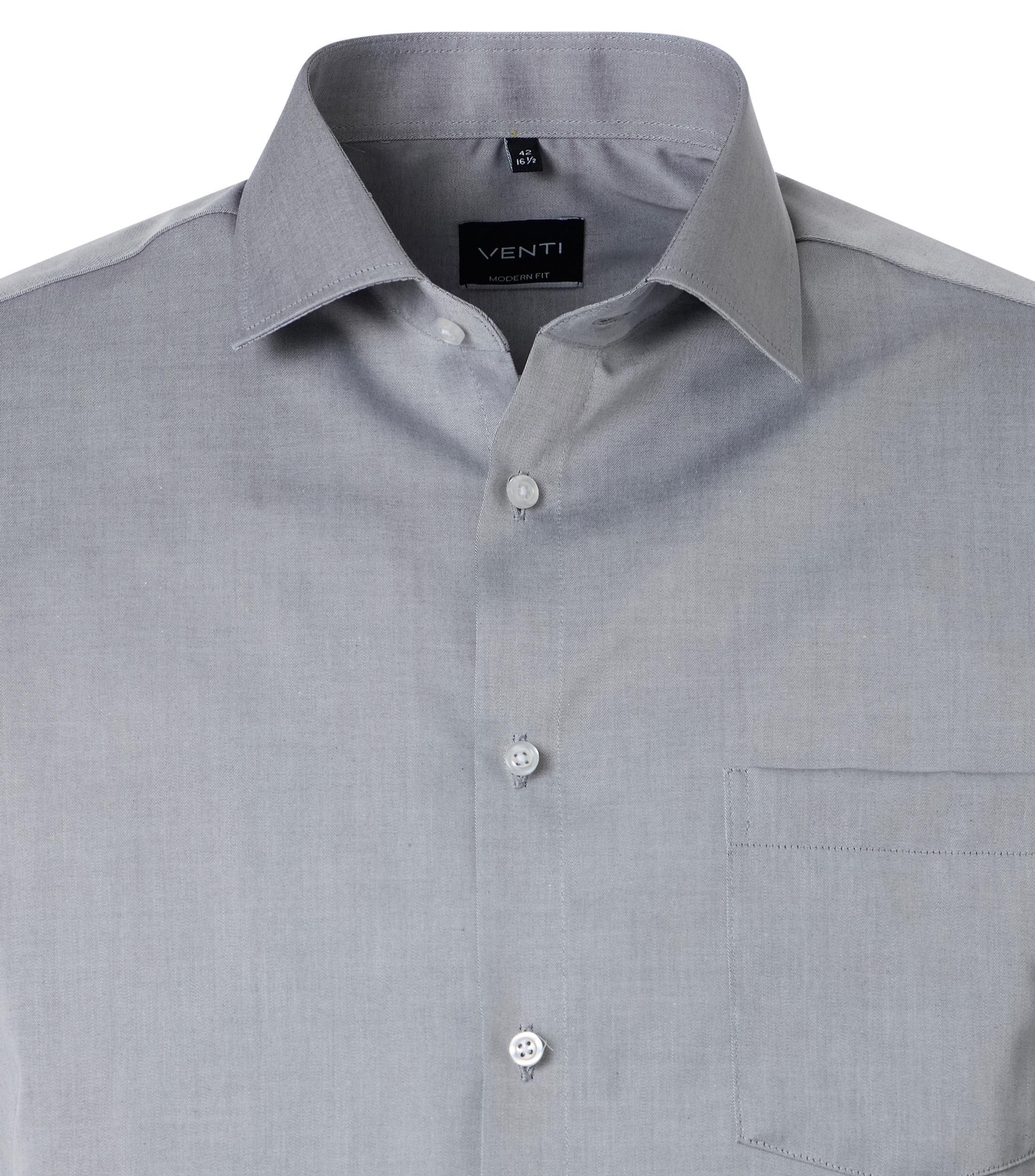 VENTI Business Shirt Short Sleeve Solid Gray 50 5