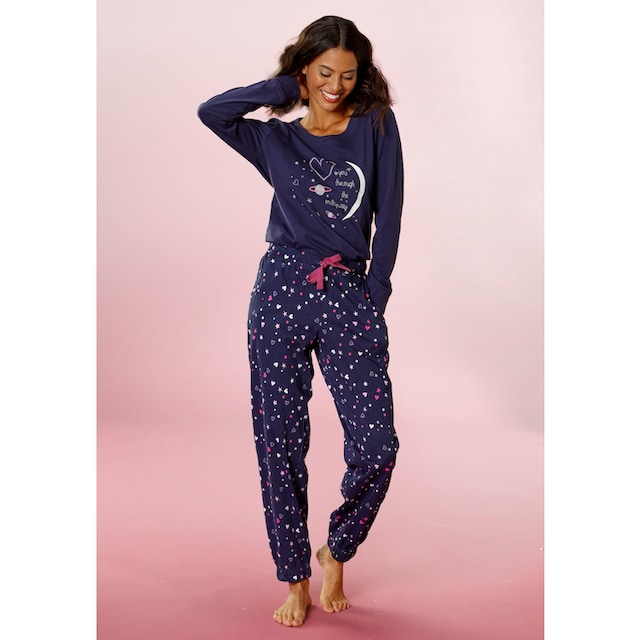 Vivance Dreams Pyjama, (2 tlg., 1 Stück), mit glitzerndem Print online  bestellen | BAUR