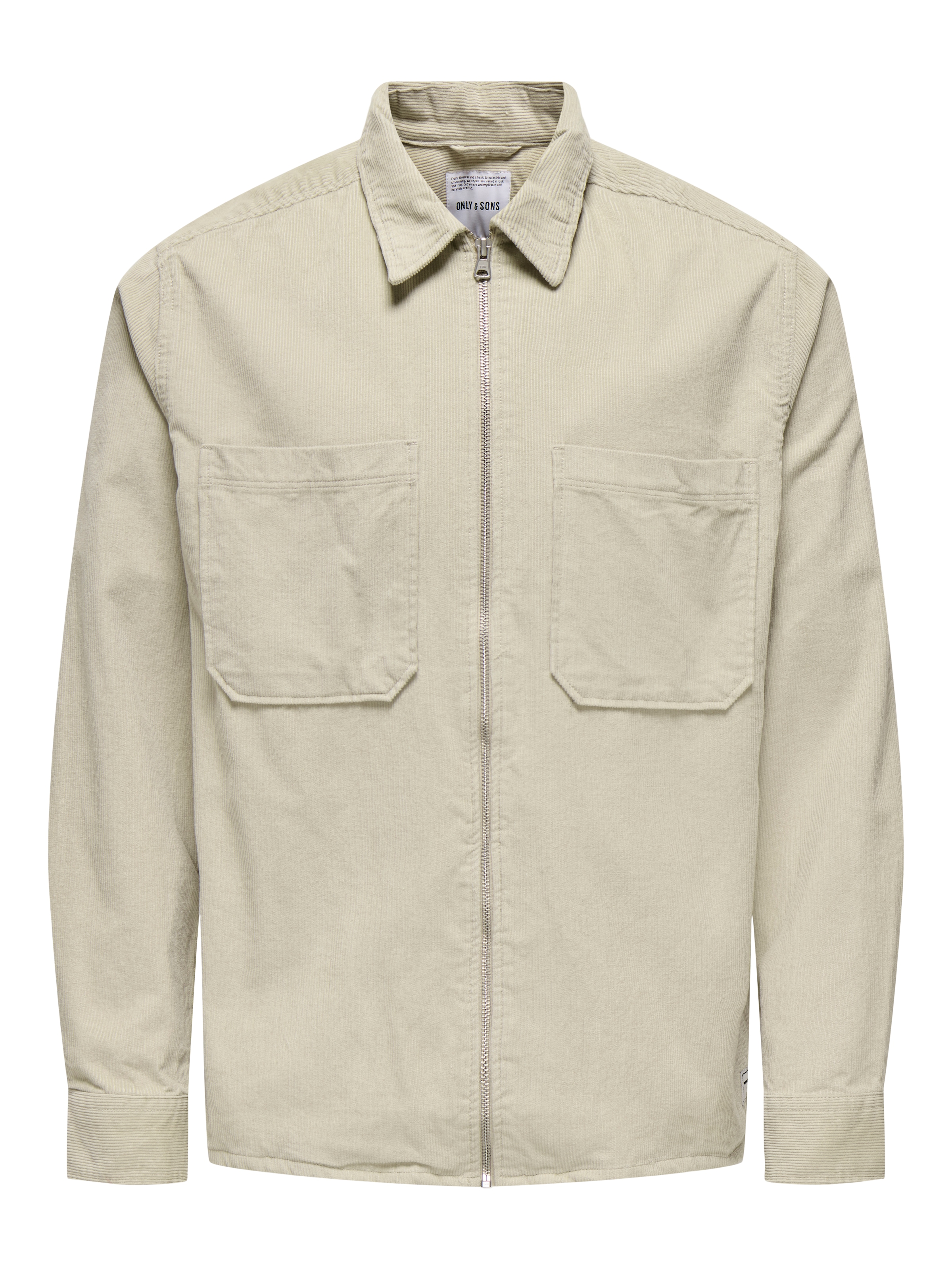 ONLY & SONS Langarmhemd »ONSALP 14W RLX 2PKT WASHD CORD LS ZIP«
