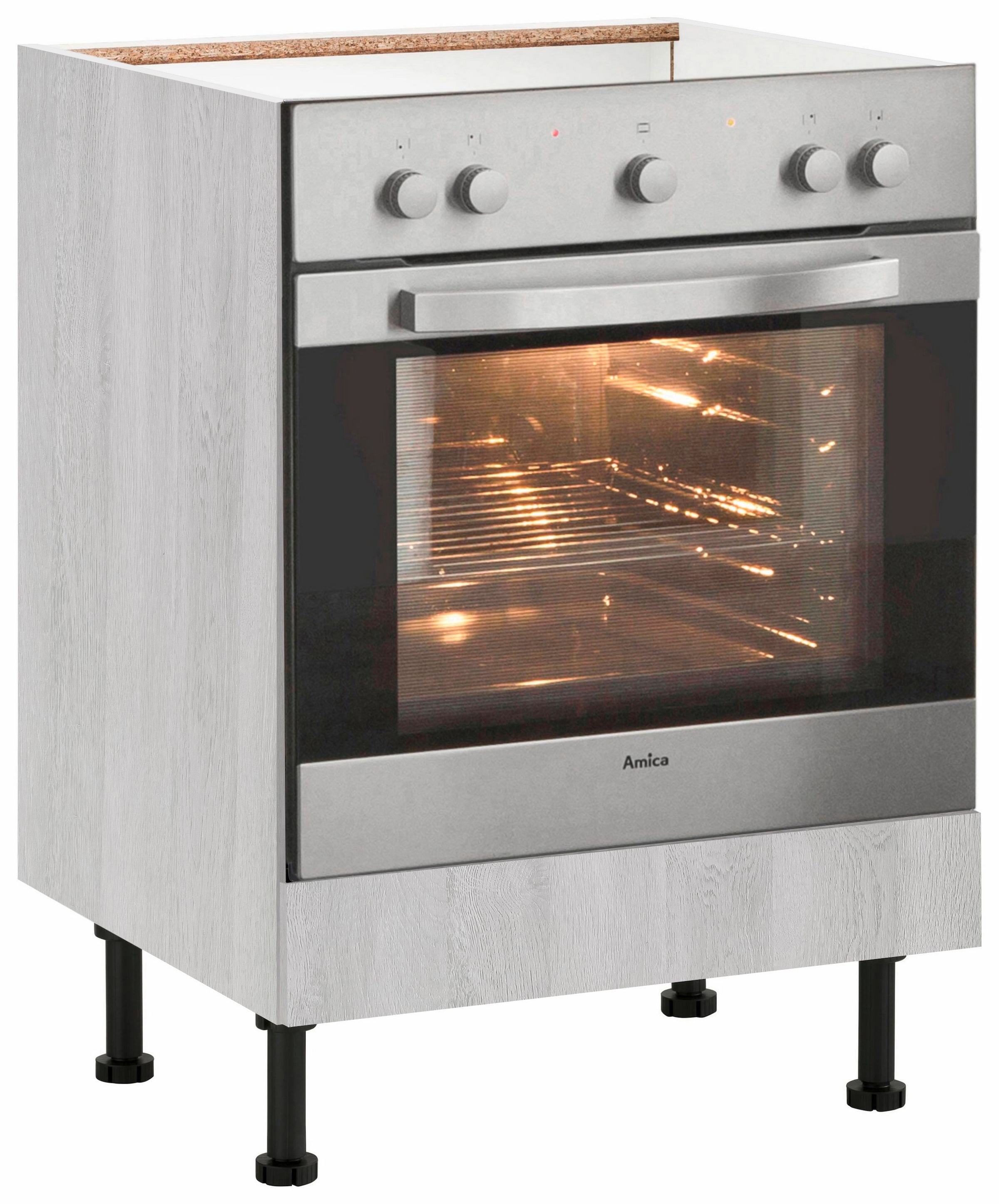 wiho Küchen "Nisos" 60 cm breit, mit verstellbaren Füßen, ohne Arbeitsplatte