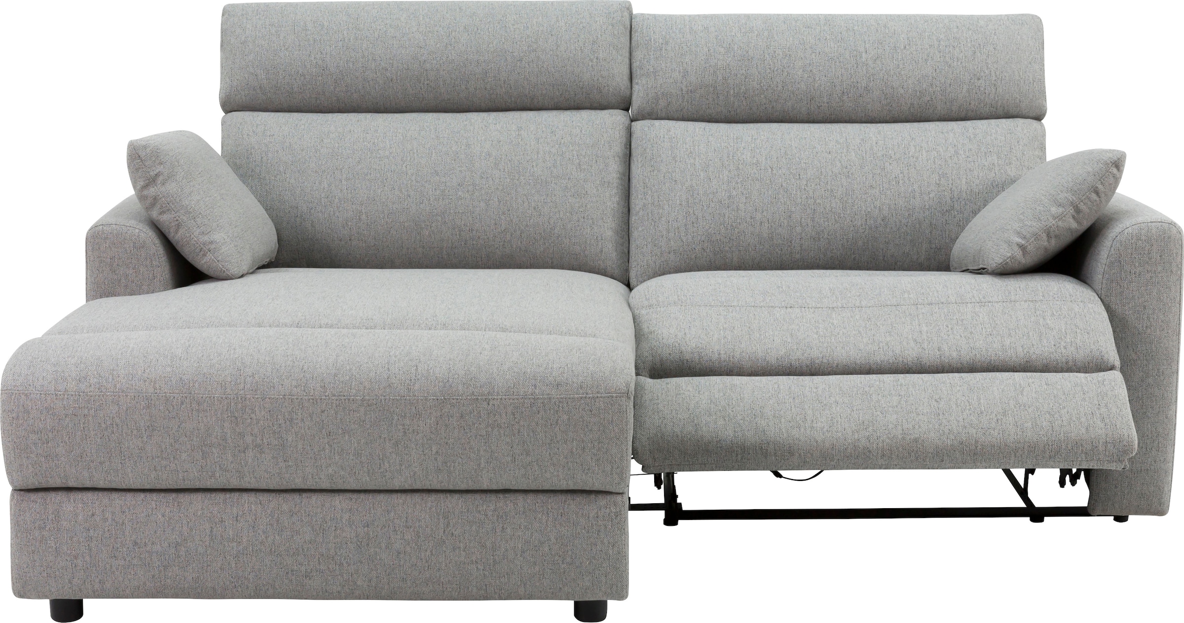 INOSIGN Ecksofa »JENNA, L-Form, 209cm, manuelle u. elektrische Funktion, mit USB A/C,«, Liegefunktion 105°-150°, Federkern, Struktur fein