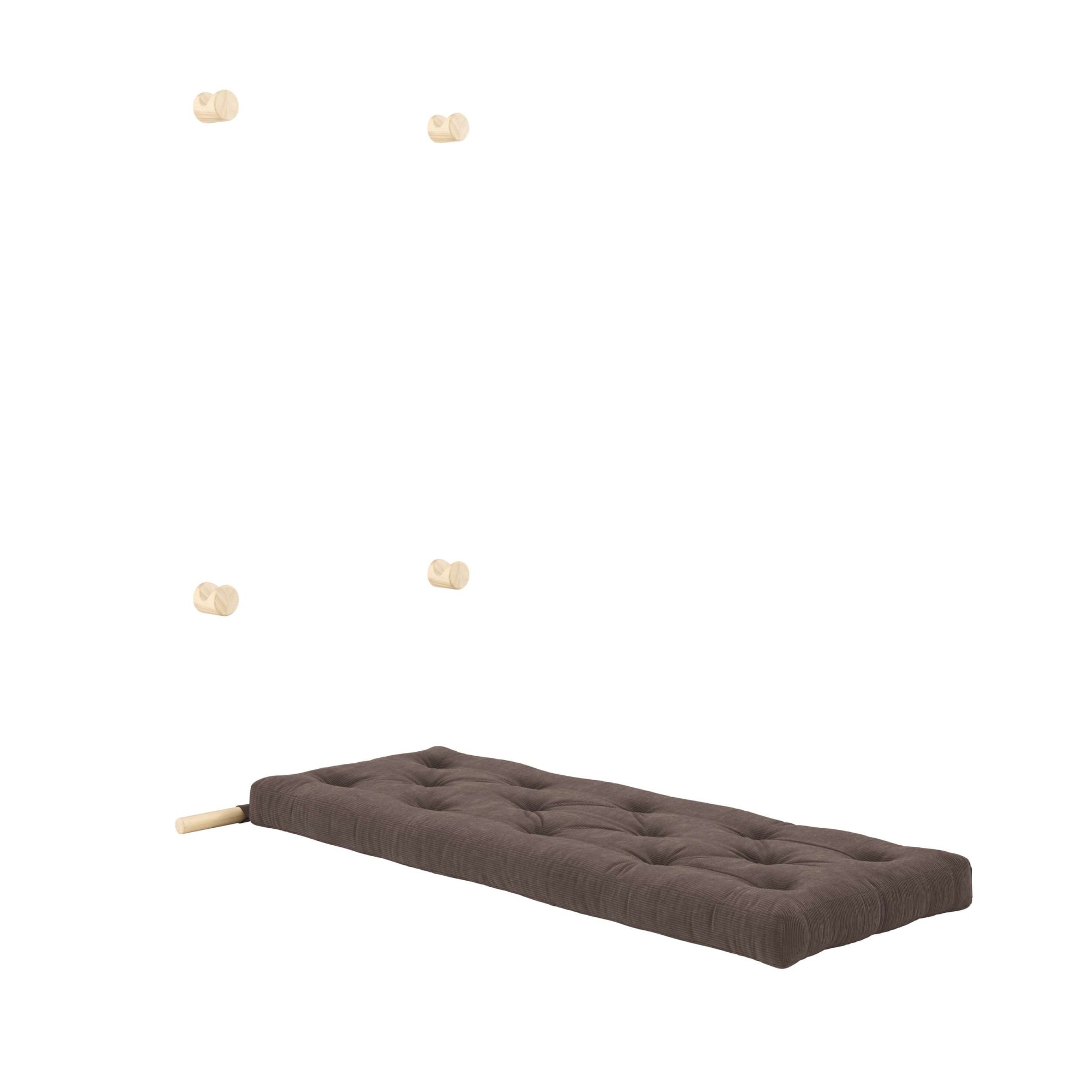 Karup Design Schlafsofa »Hooked Schlafsessel, Sitz- und Schlafplatz, Wandmontiert, platzsparend«, Futonmatratze inkl. Halterungsset aus FSC®-zertifiziertem Massivholz