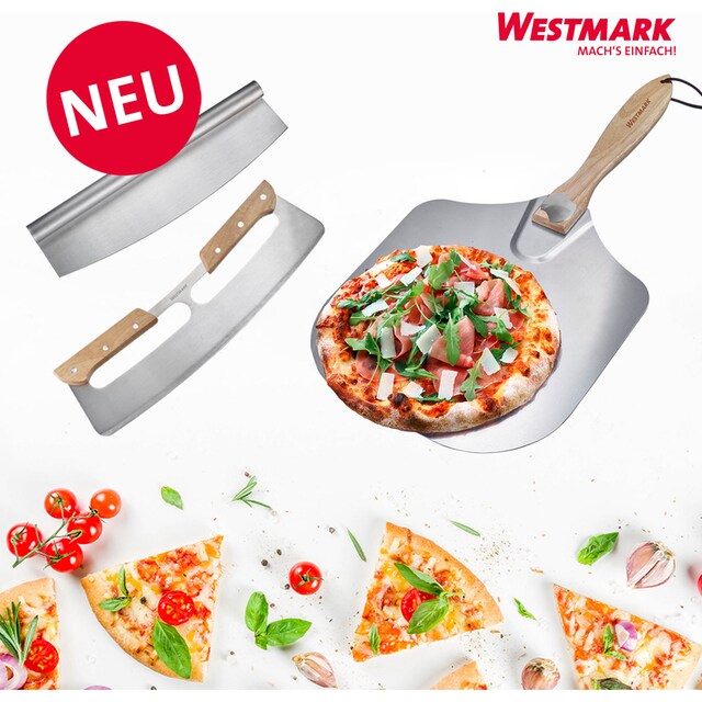 WESTMARK Pizzaschneider »Pro«, (1 tlg.), Wiegemesser, Edelstahl mit  Holzgriff | BAUR