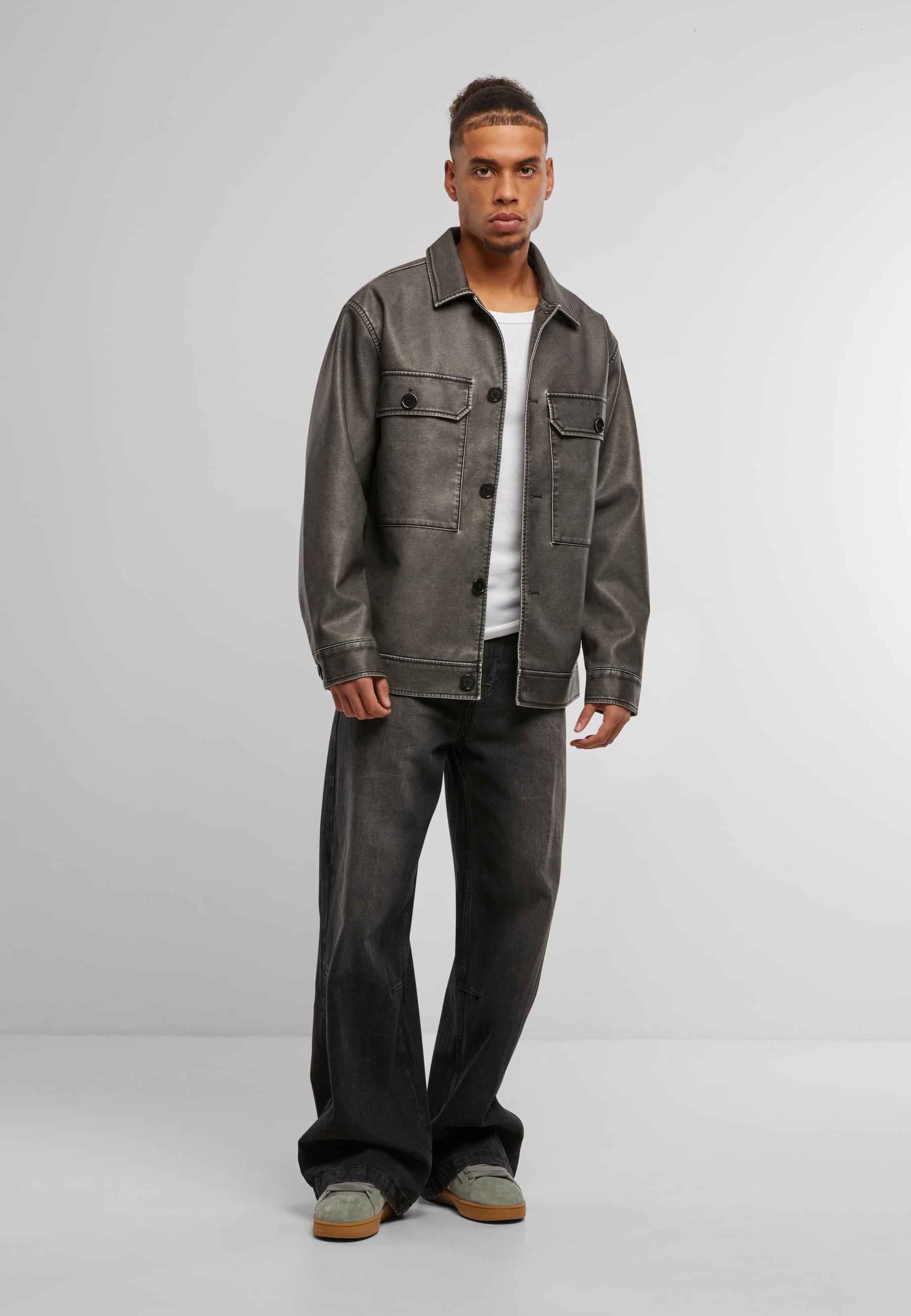 URBAN CLASSICS Lederjacke »Urban Classics Vintage Jacket«, (1 St.), ohne Kapuze