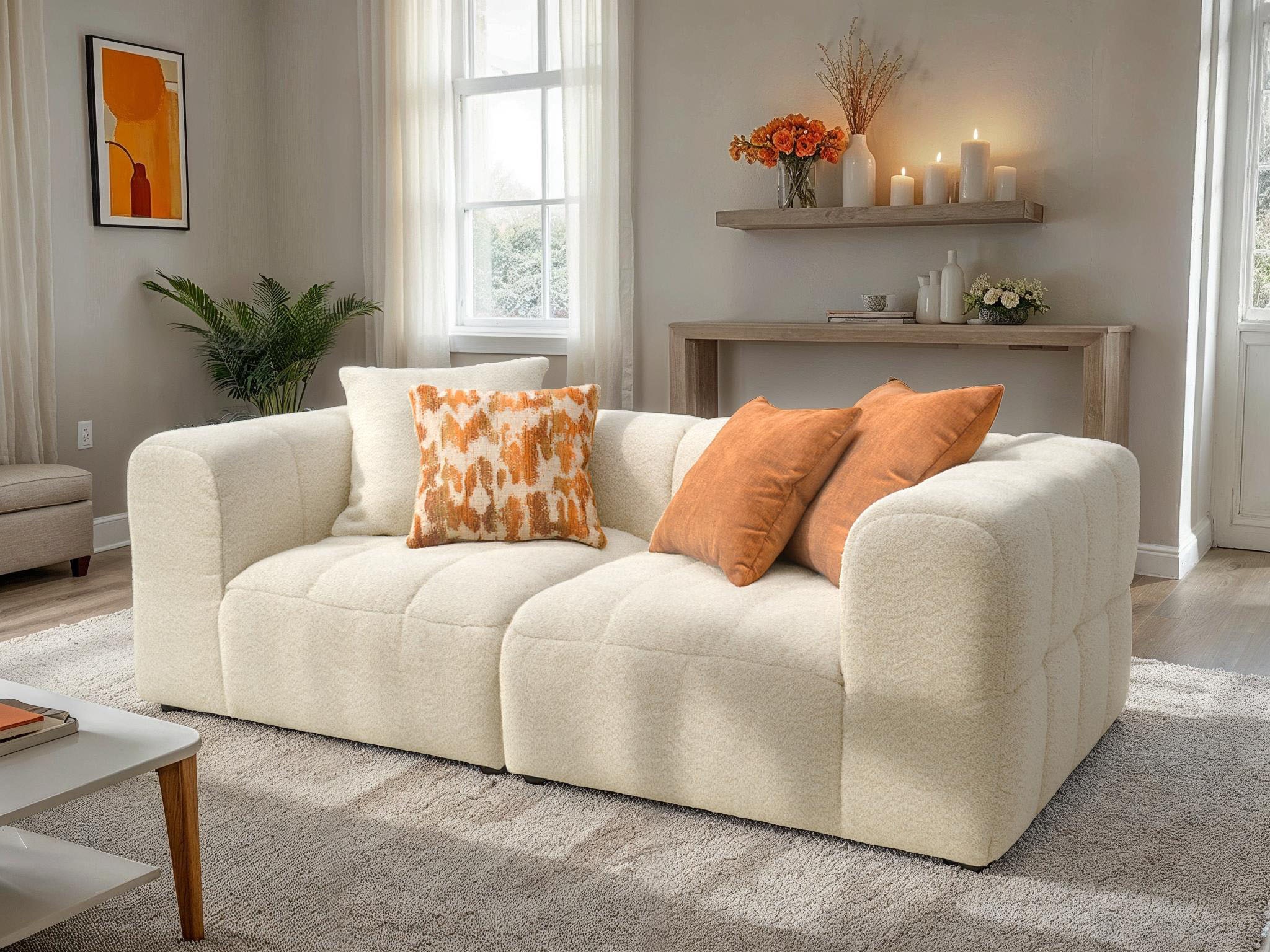 DOMO collection Big-Sofa »800019 Megasofa in 2 Breiten, Kassettensteppung, modern, Federkern«, (2 St.), Bigsofa mit Taschenfederkern und Kassettensteppung