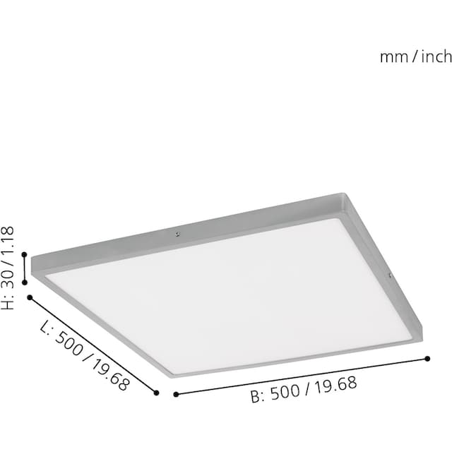 EGLO LED Panel »FUEVA 1«, 1 flammig-flammig, schlankes Design, nur 3 cm hoch  | BAUR