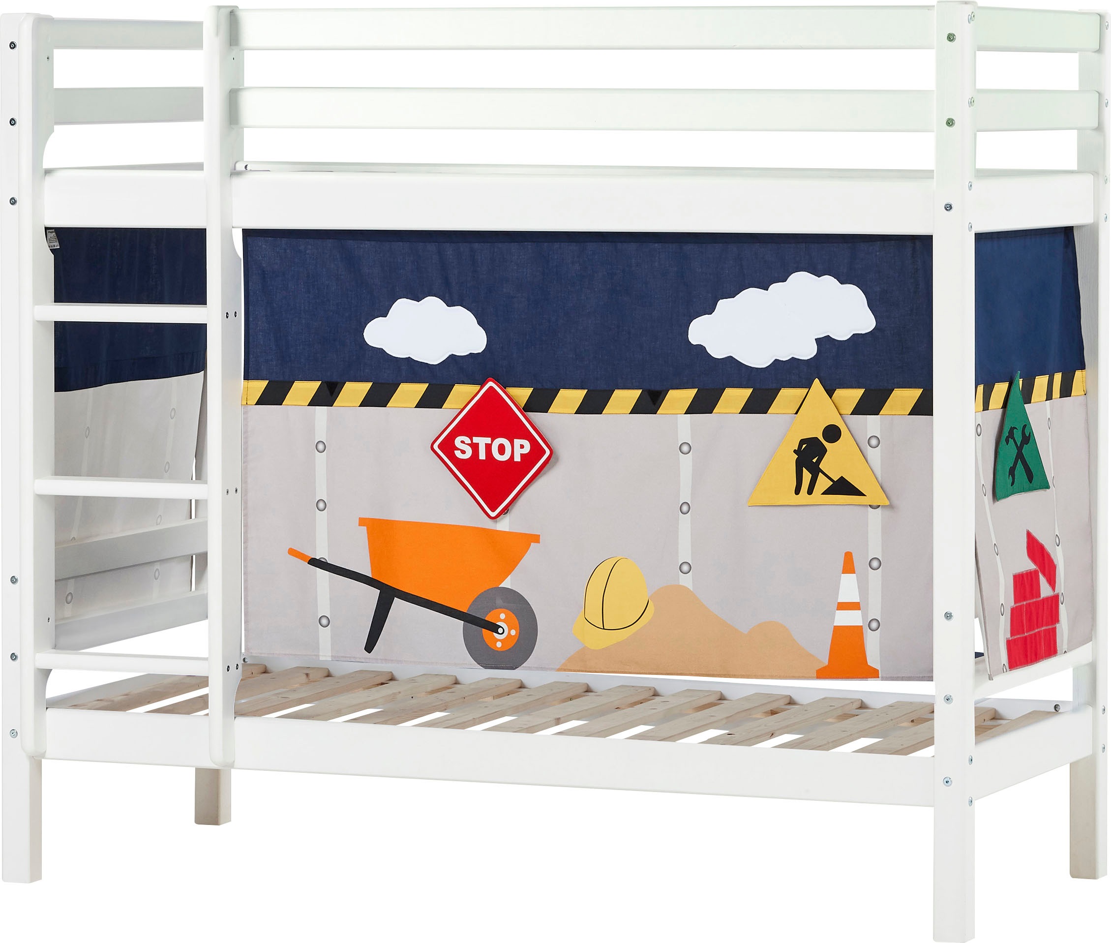 Hoppekids Etagenbett, Liegefläche 70x160 cm, mit Textilset und wahlweise mit Matratze