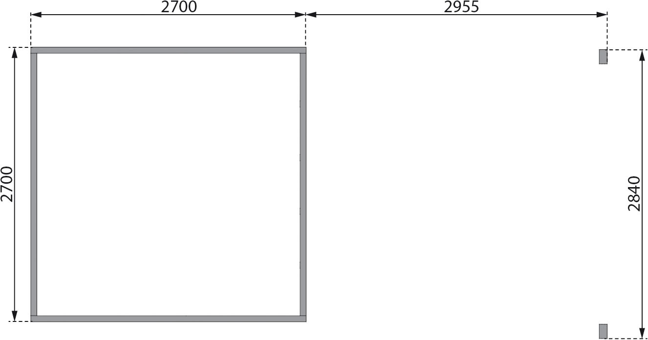 Karibu Gartenhaus »Kolimasee 6«, (Set), mit Anbaudach 3,2 m, naturbelassen