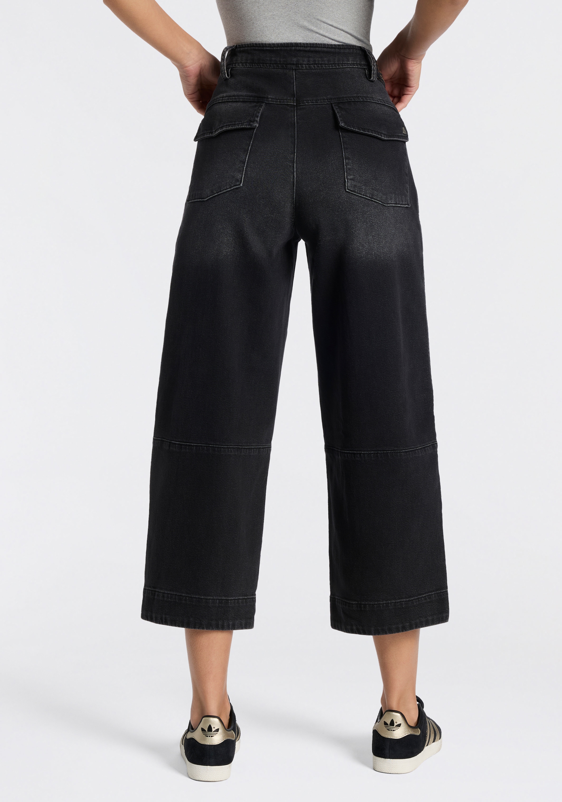 Herrlicher Loose-fit-Jeans »Soul II Denim Black« in 7/8-Länge, hoher Bund