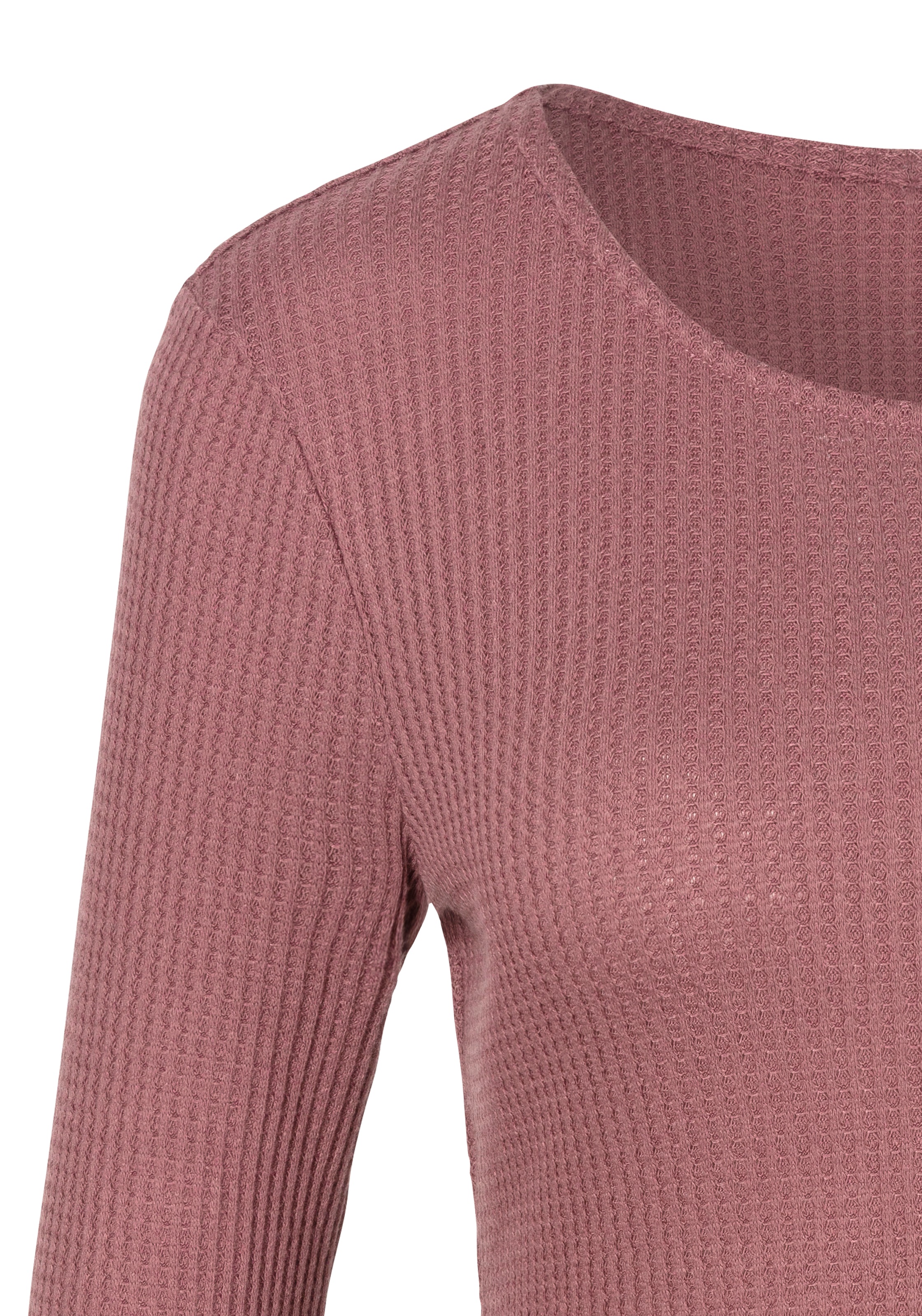 LASCANA Langarmshirt »in modischer Piqué-Optik«, (2er-Pack), aus weicher Qualität mit Viskose