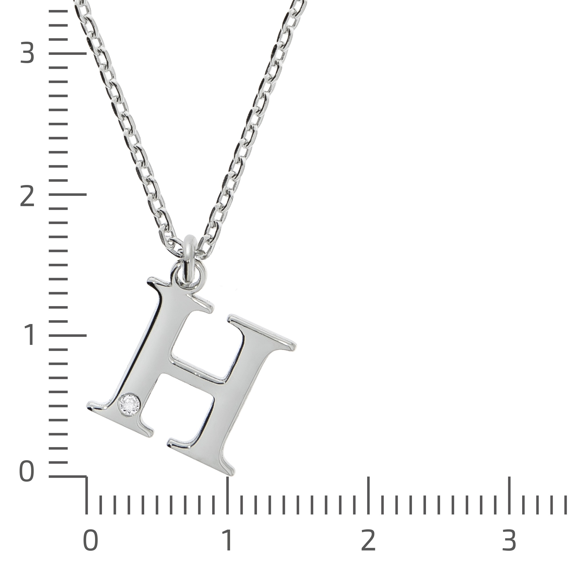 Diamonds by Ellen K. Kette mit Anhänger »Silber 925 mit 1x Diamant 0,008ct. Buchstabe H«