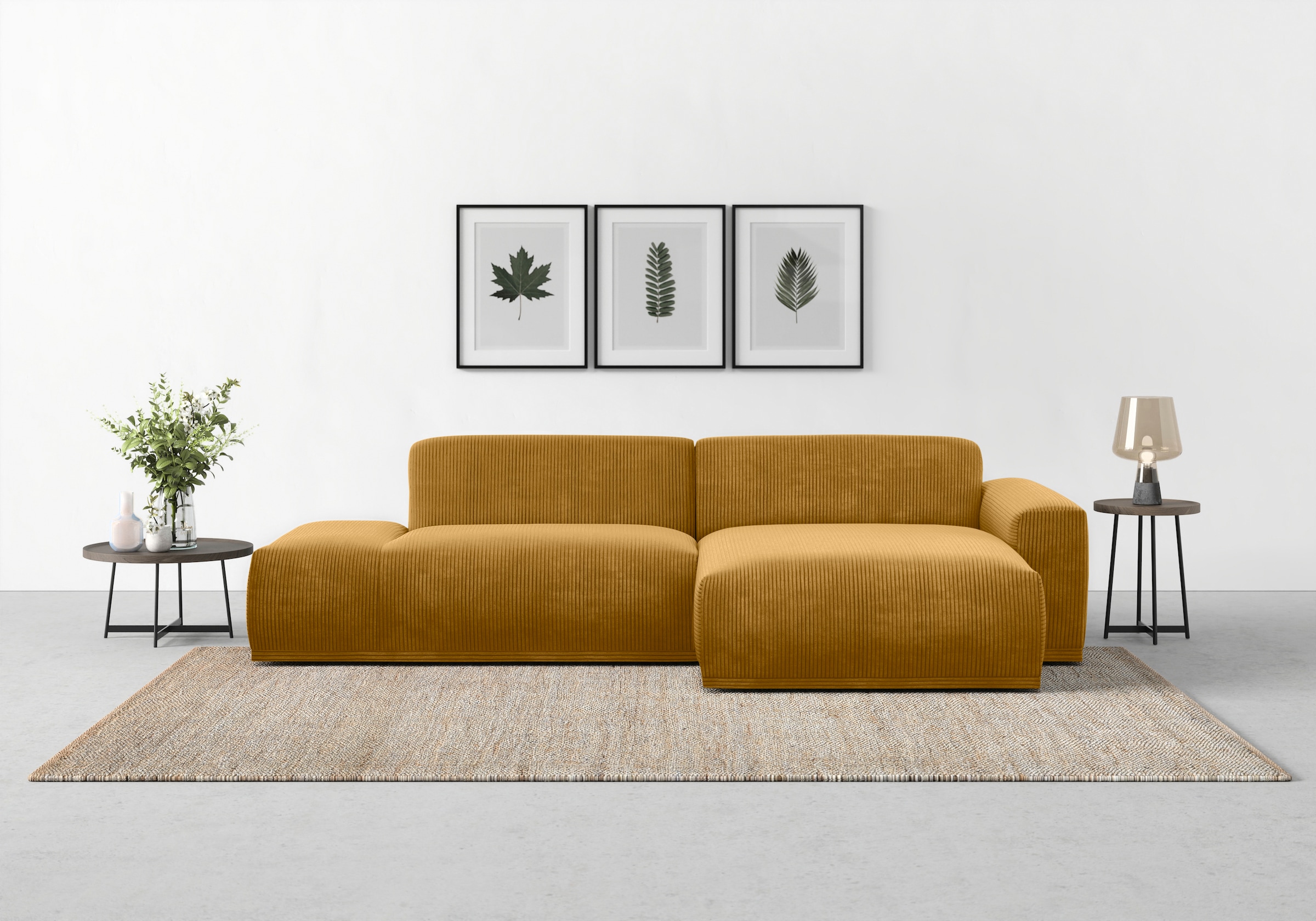 TRENDMANUFAKTUR Ecksofa »Braga, mit hochwertigem Kaltschaum, L-Form, in Cord...