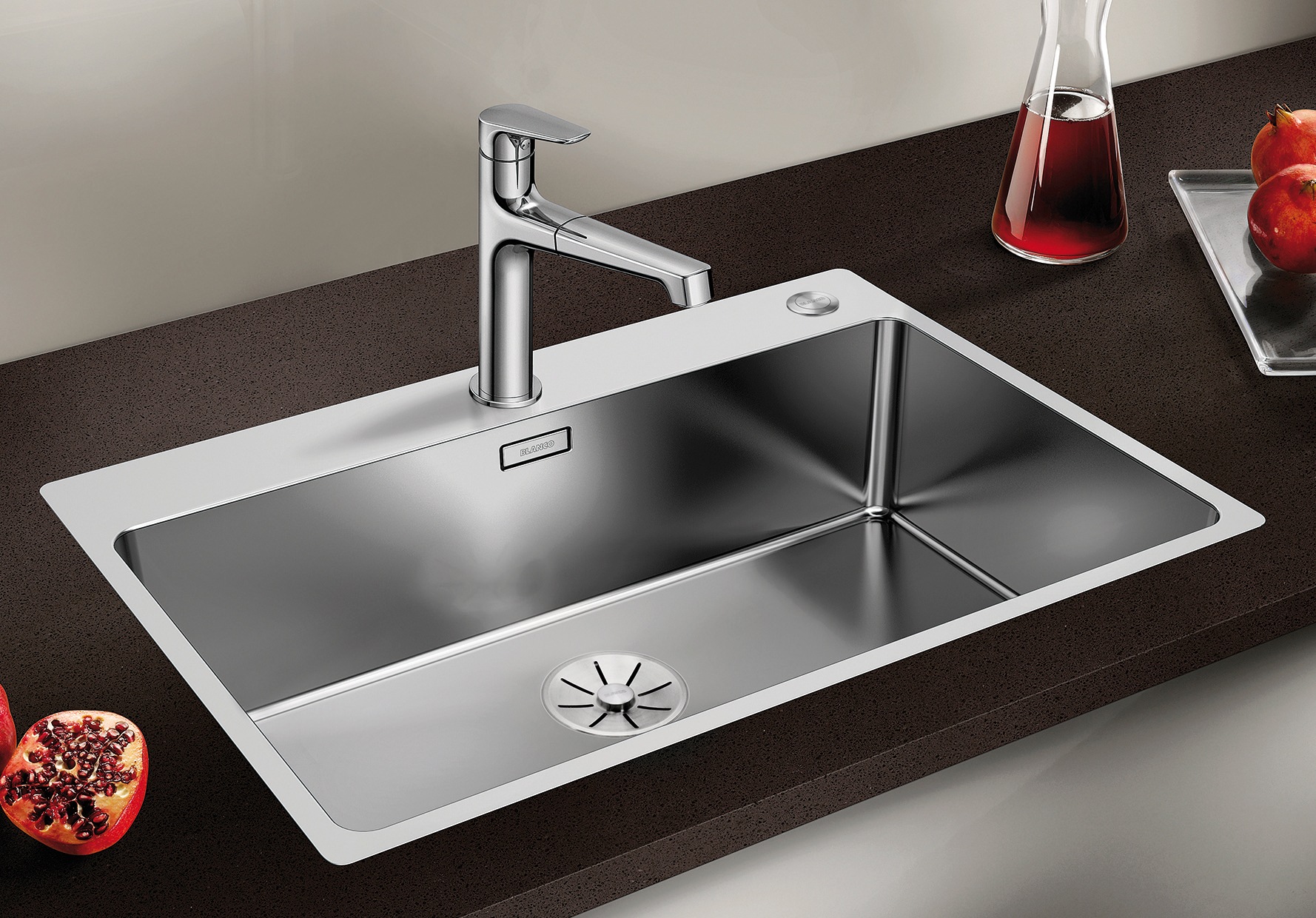Blanco - Andano 700 - Évier 74x50 cm avec commande excentrique PushControl, inox 525246