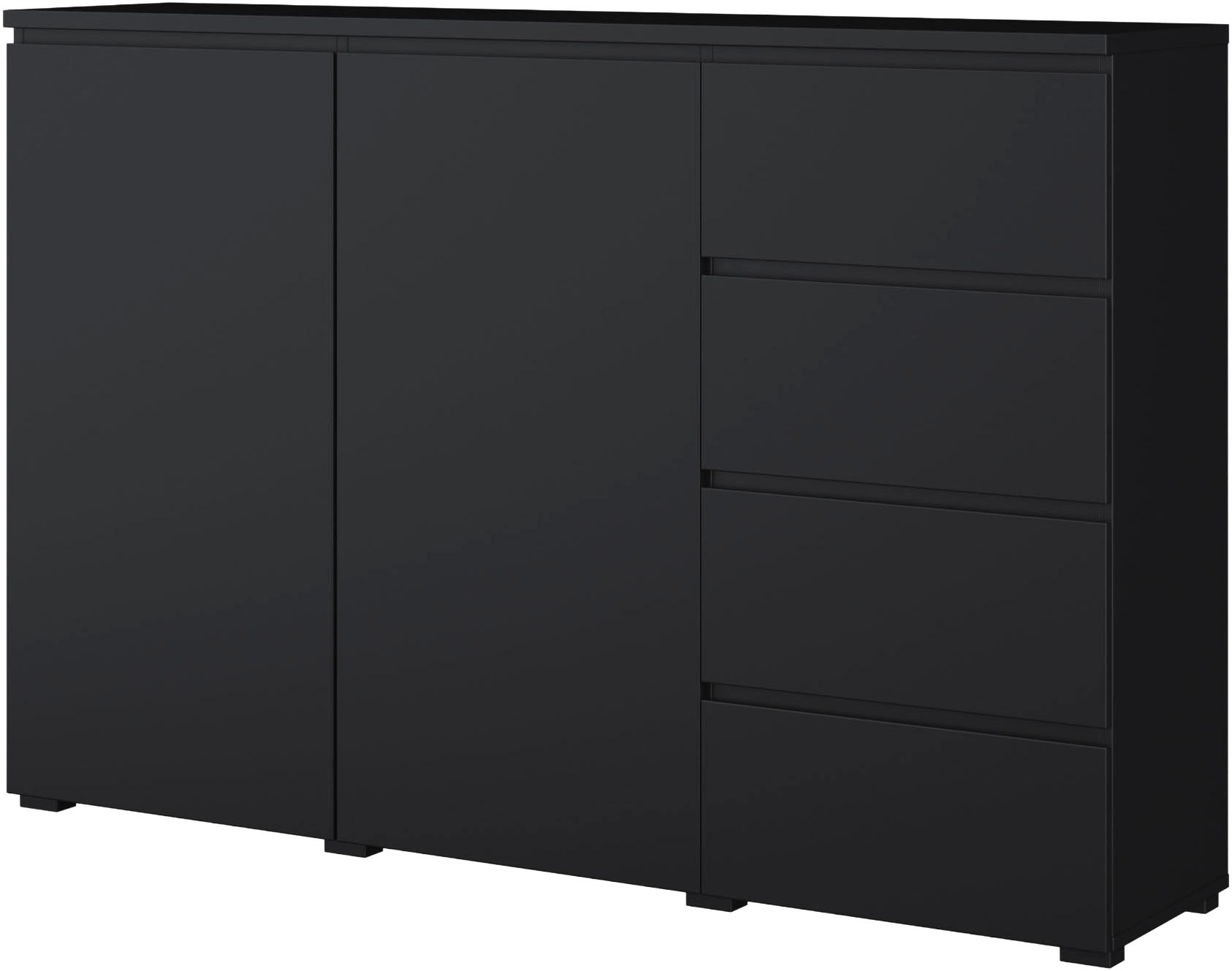 OTTO home Highboard »Modo, Breite 150 cm, moderne grifflose Kommode 2Türen/4 SK« Schubladenkommode mit viel Stauraum, Einlegeböden verstellbar