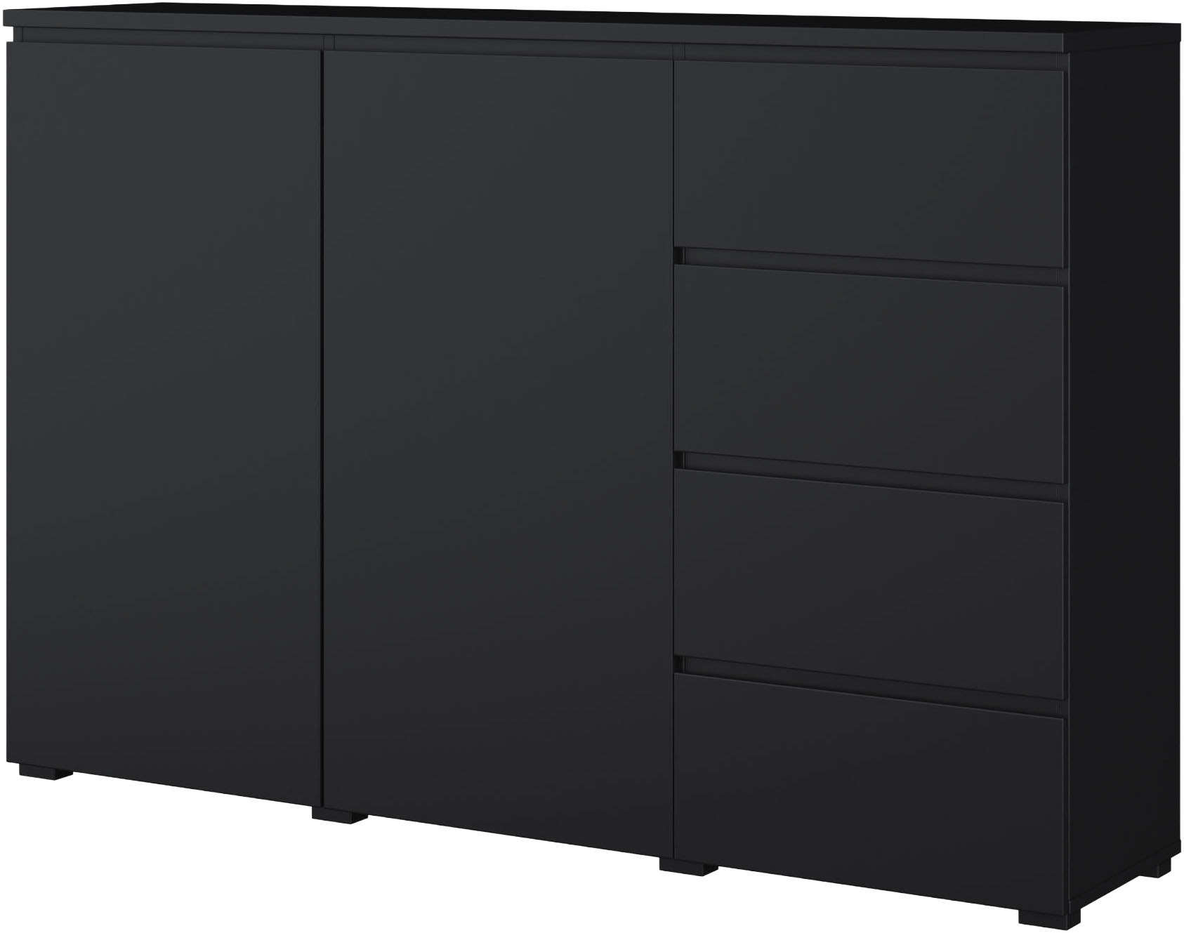 OTTO home Highboard "Modo, Breite 150 cm, moderne grifflose Kommode 2Türen/4 SK" Schubladenkommode mit viel Stauraum, Einlegeböden verstellbar