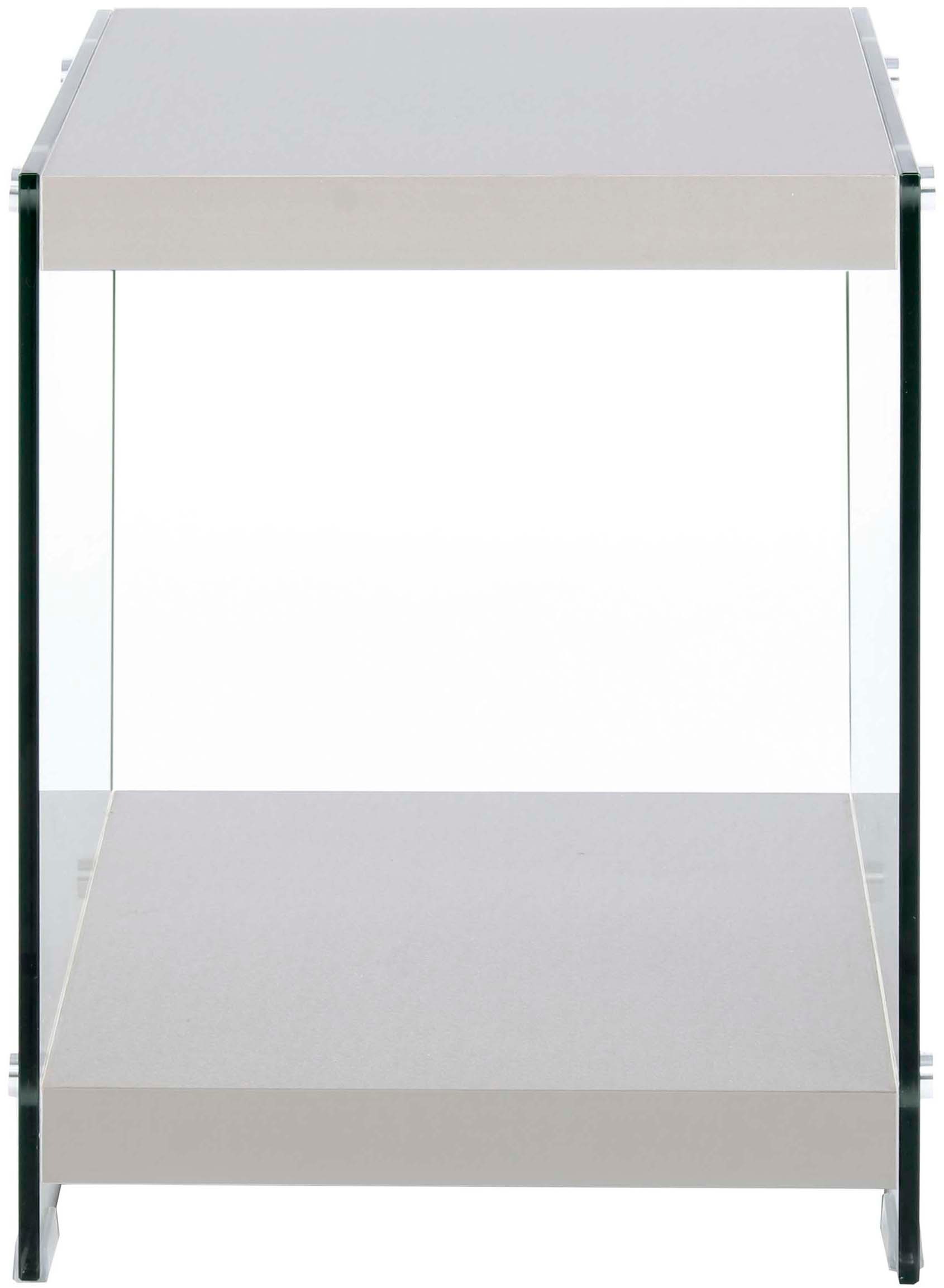 Kayoom Beistelltisch »Elementary, eckige Form, viel Ablagefläche«, (1 St.), Ablageflächen, gehärtetes Glas, pflegeleicht