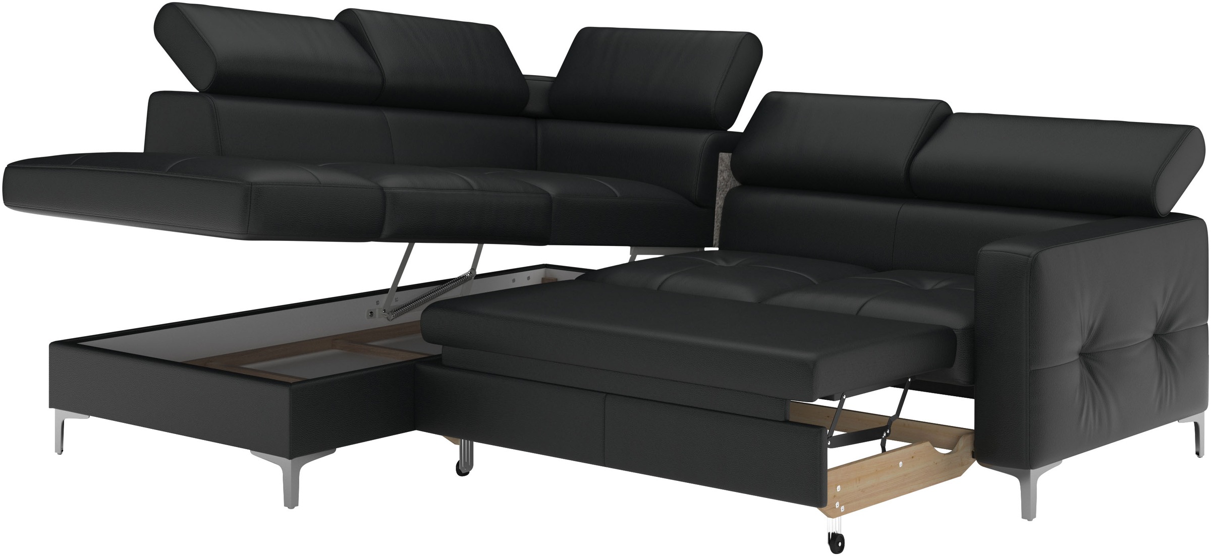 COTTA Ecksofa »Sammy L-Form«, mit Kopfteilverstellung, wahlweise mit Bettfunktion & Bettkasten