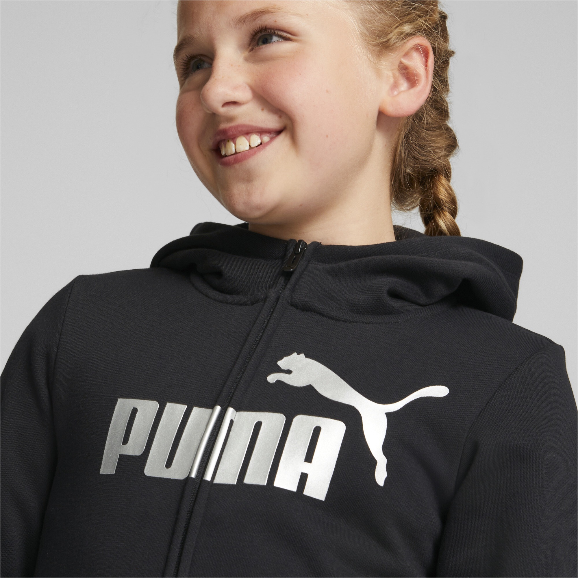 PUMA Sweatshirt »Essentials+ Logo Reißverschluss-Hoodie Jugendliche«