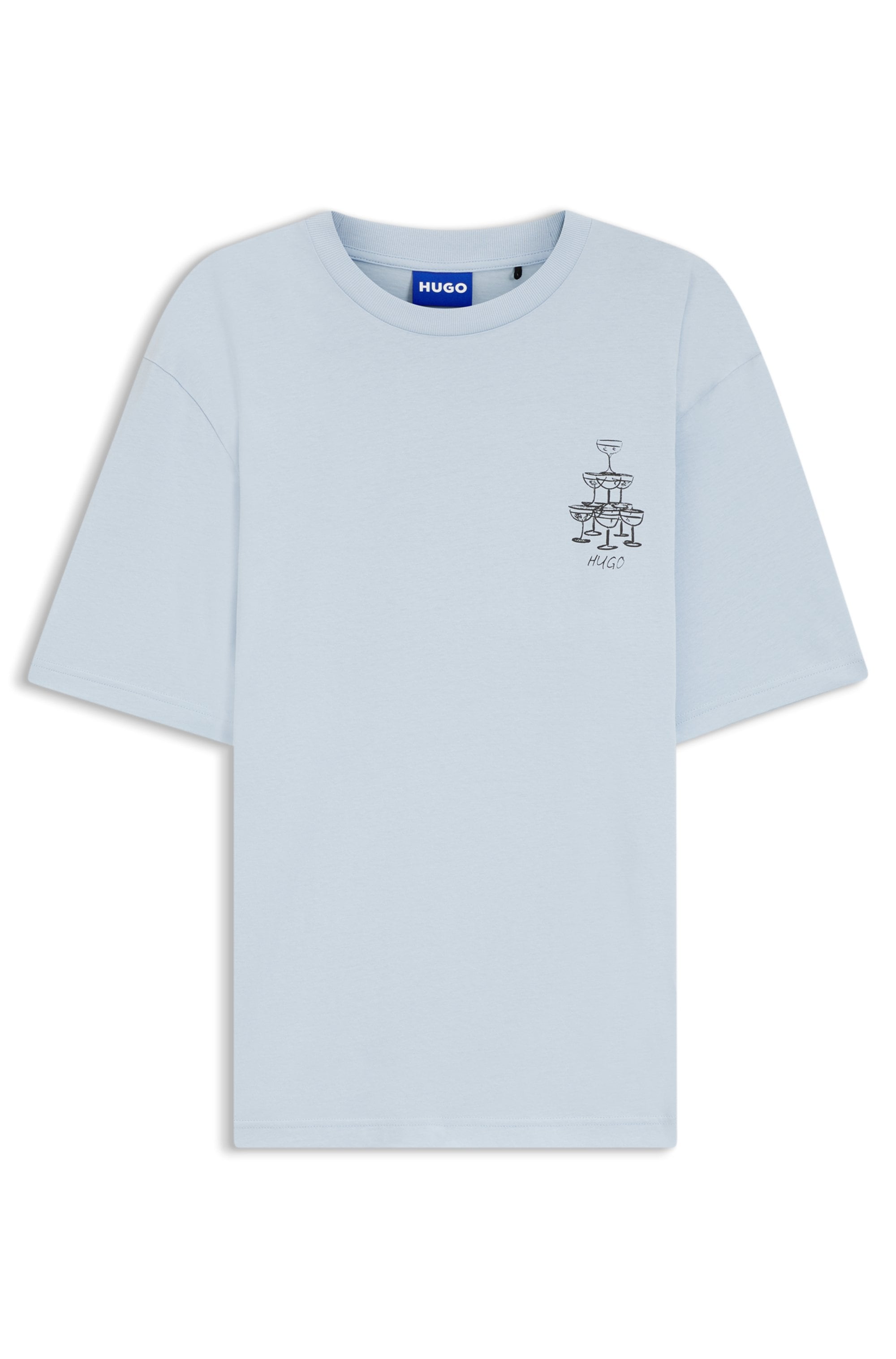 HUGO Blue T-Shirt "Nucavo" mit Artwork, regular fit günstig online kaufen