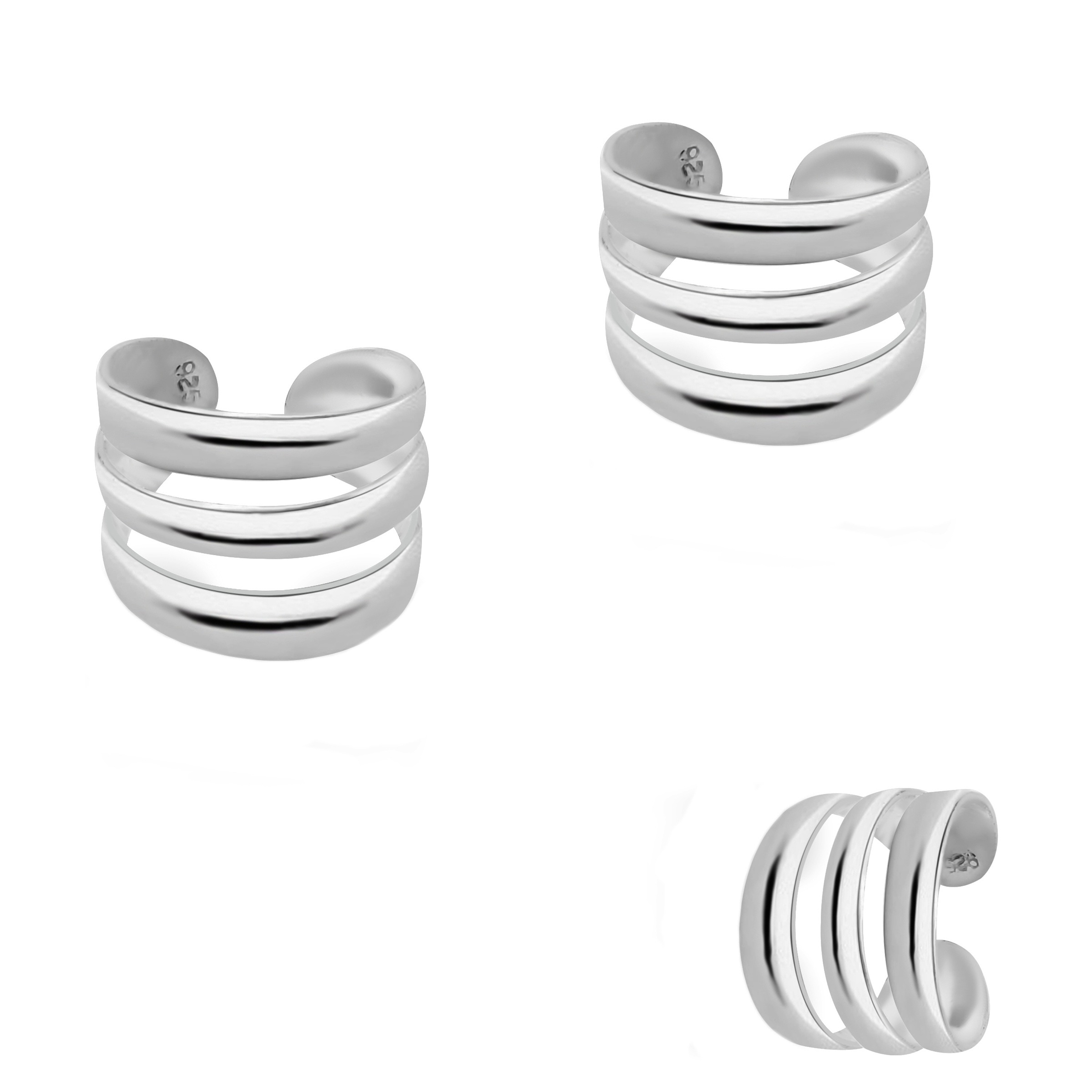 FIRETTI Damen Paar Ohrklemmen "Schmuck Geschenk Silber 925 Ohrschmuck Ear Cuff", 10mm, Silber 925 (Sterlingsilber)silberfarben, Silber 925