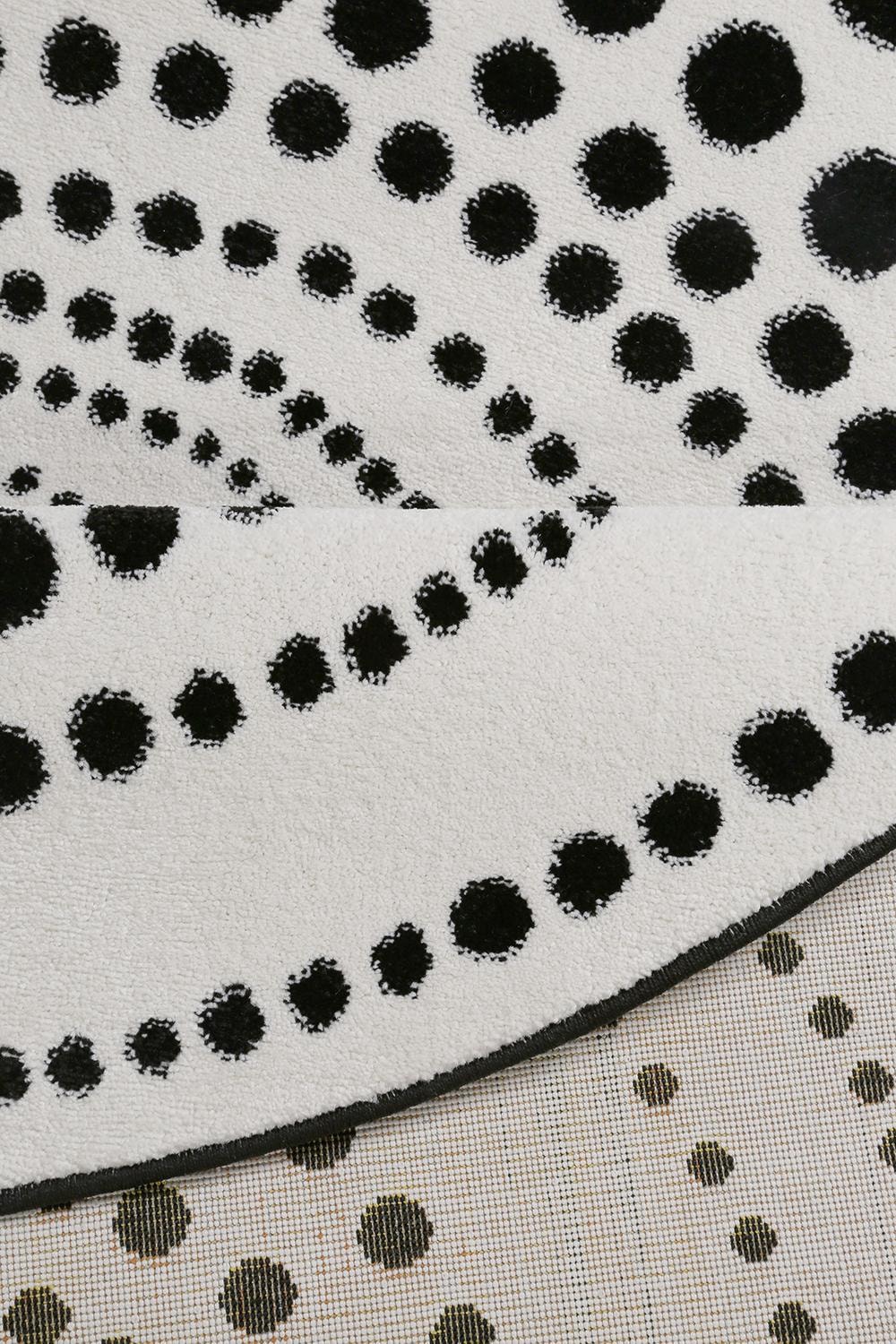 Esprit Teppich »Eddy ESP-3249«, rund, 13 mm Höhe, geometrisch, Kreise, schwarz weiß, Wohnzimmer, Kinderzimmer