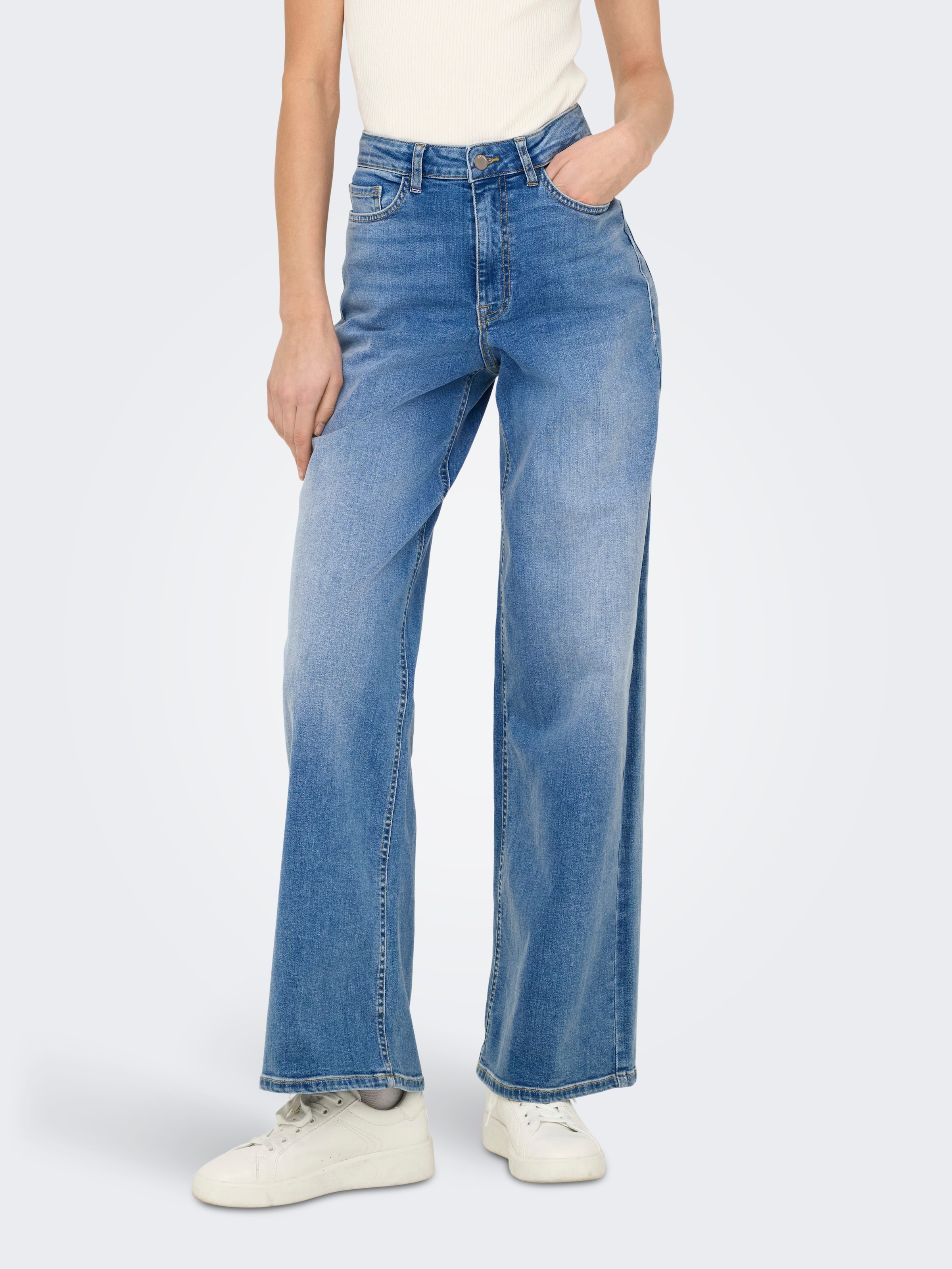 JDY High-waist-Jeans "JDYFELINA-FINA HW WIDE MED BLUE DNM NOOS" günstig online kaufen