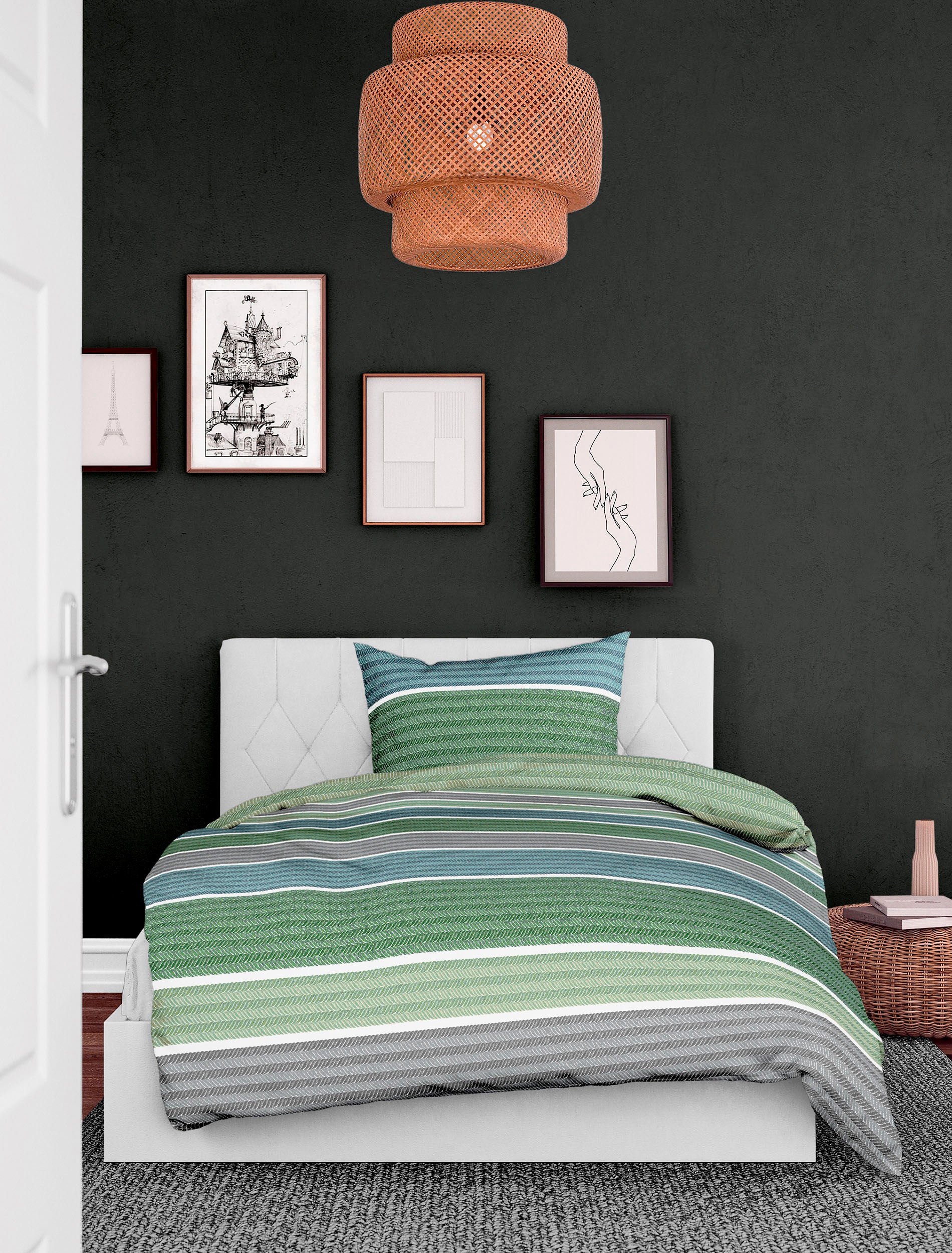BIERBAUM Bettwäsche "4041" Mako-Satin, 100 % Baumwolle, pflegeleicht, gestr günstig online kaufen
