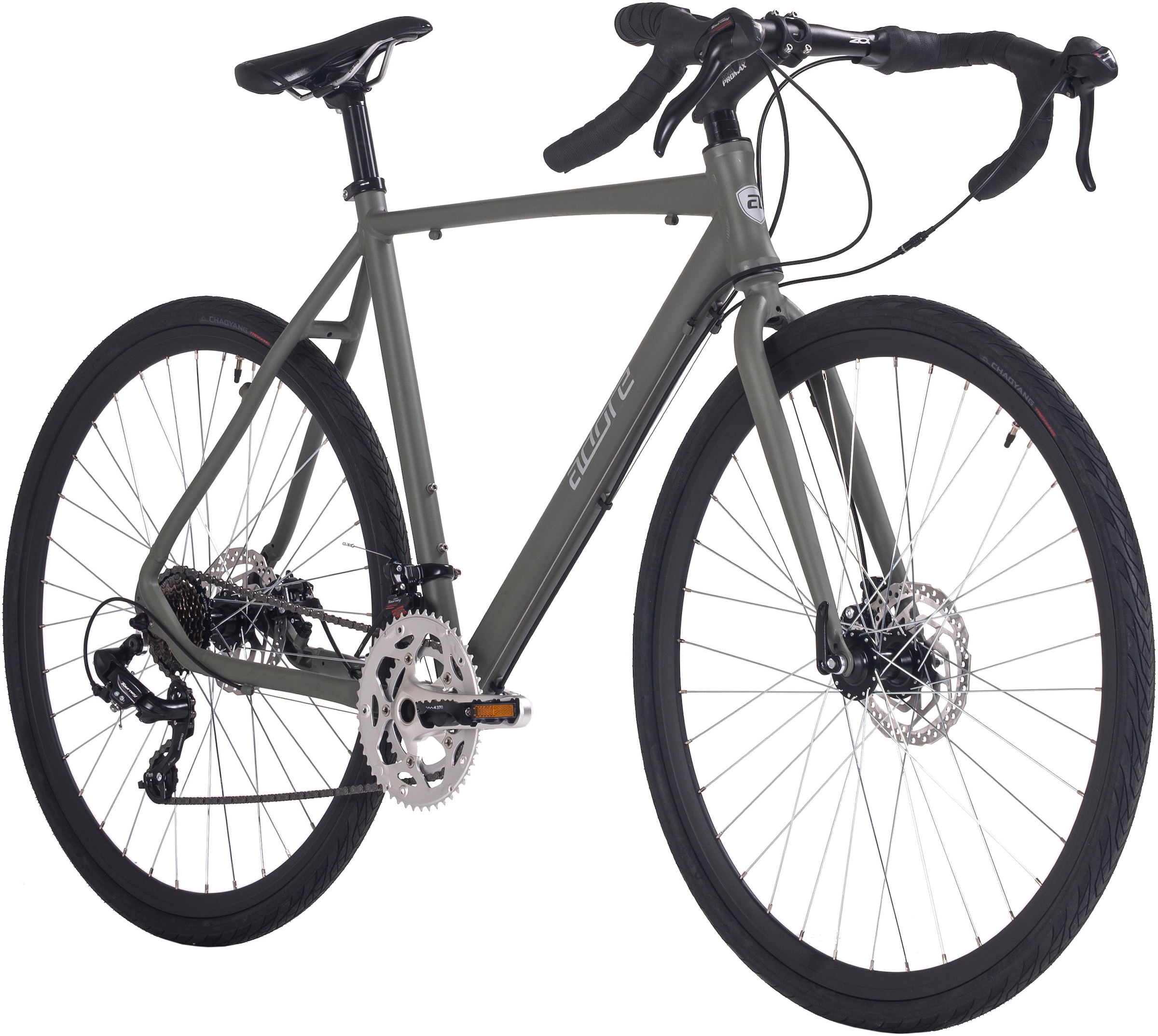Adore Gravelbike »Gravelbike Rennrad 28'' G3006 grau RH 56 cm Adore«, 14 Gang, Shimano, Tourney Schaltwerk, Kettenschaltung