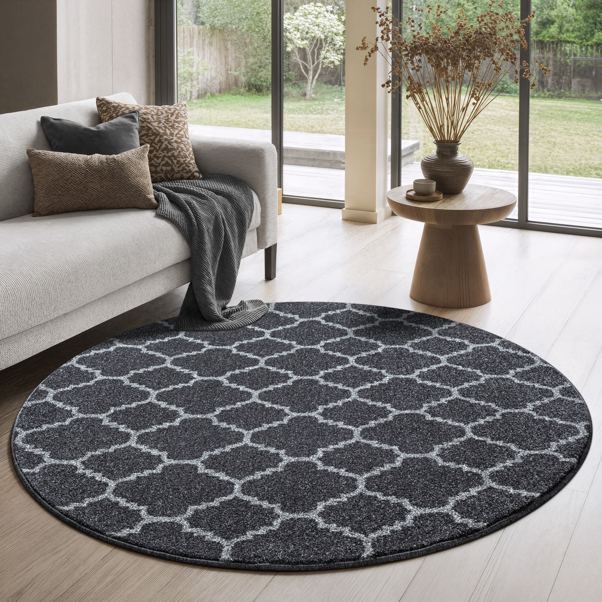 Sanat Teppich »Boho 8202« rund 10 mm Höhe Kurzflor, robust, Boho, Scandic, für Fussbodenheizung geeignet