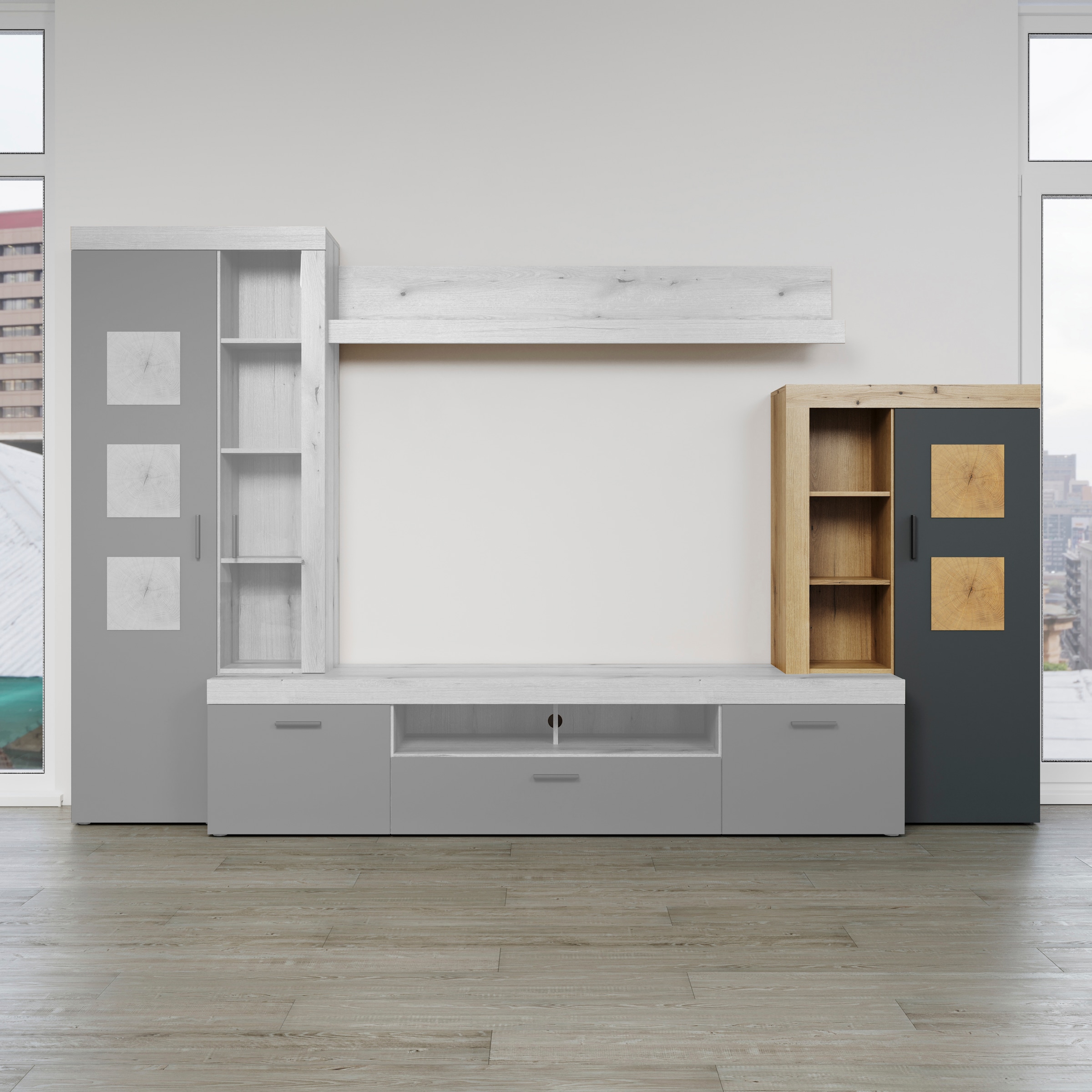 Home affaire Stauraumvitrine "Ghent" Packung, 1 Stk. tlg. Mit Hirnholzappli günstig online kaufen