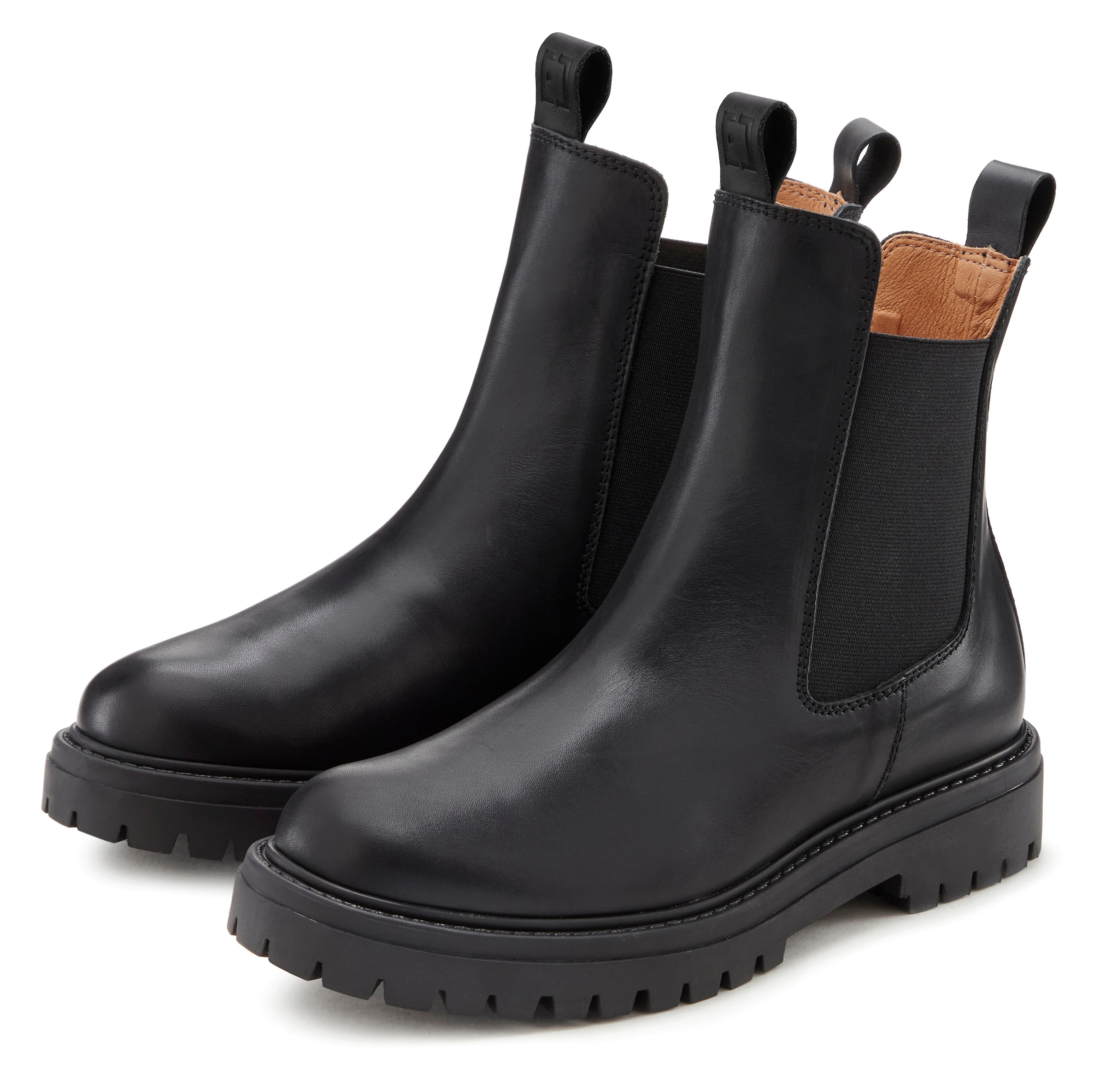 Elbsand Stiefelette "Chelseaboots, Schlupfstiefel, Bikerboots, Herbststiefelette" aus Leder mit Stretch-Einsätzen, Lederstiefelette