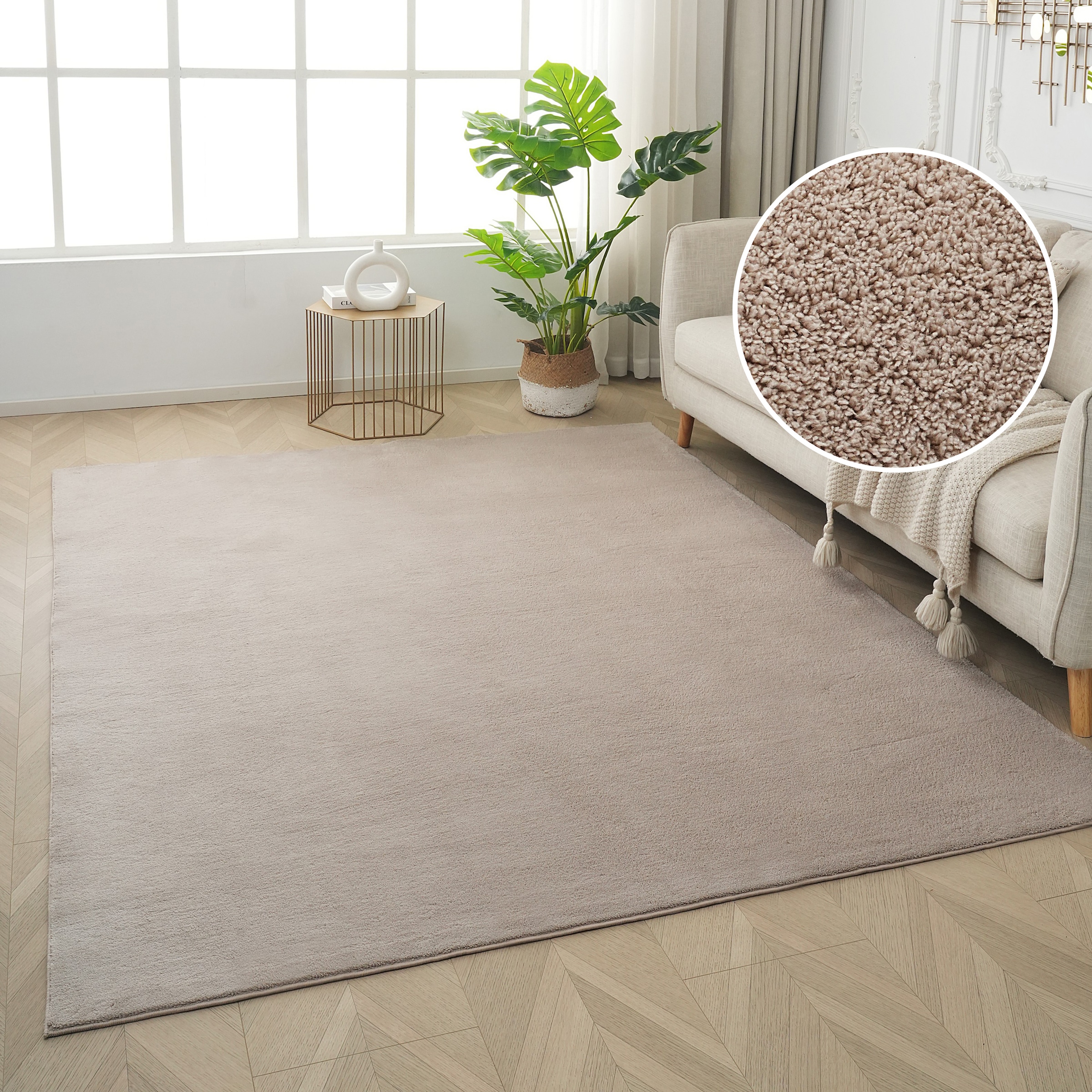 my home Teppich "Cali light, weich, modern, waschbar" rechteckig 13 mm Höhe günstig online kaufen