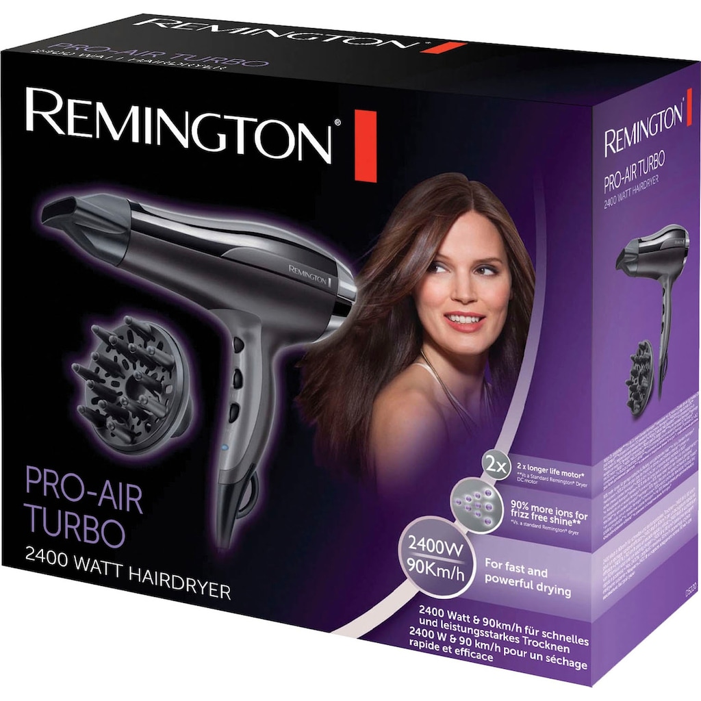 Remington Haartrockner »Pro-Air Turbo (D5220)«, 2400 W, 2 Aufsätze, 2.400 Watt - Ionenpflege, inkl. Stylingdüse & Diffusor