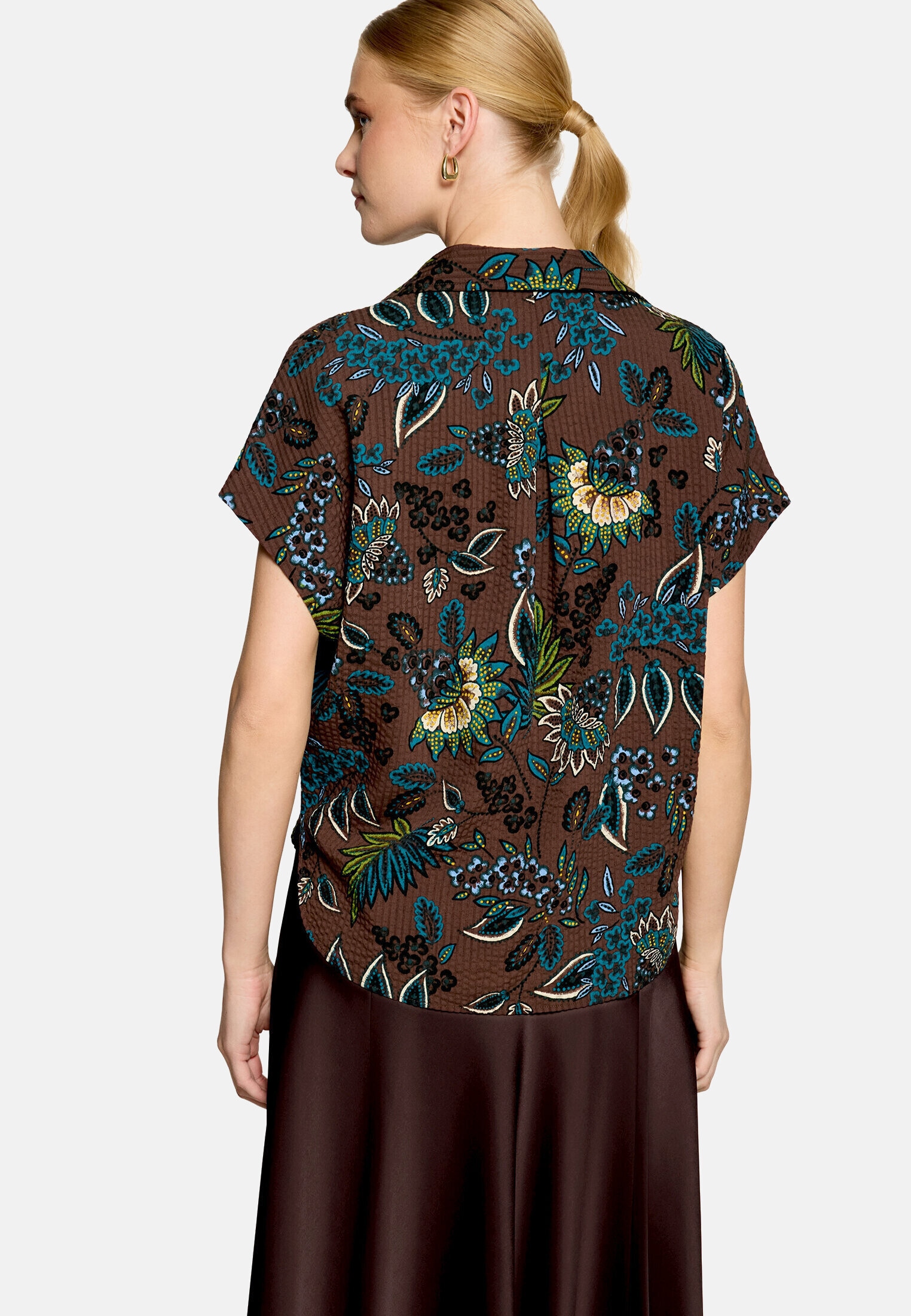 Zero Klassische Bluse »Damen kurzarm mit Print«