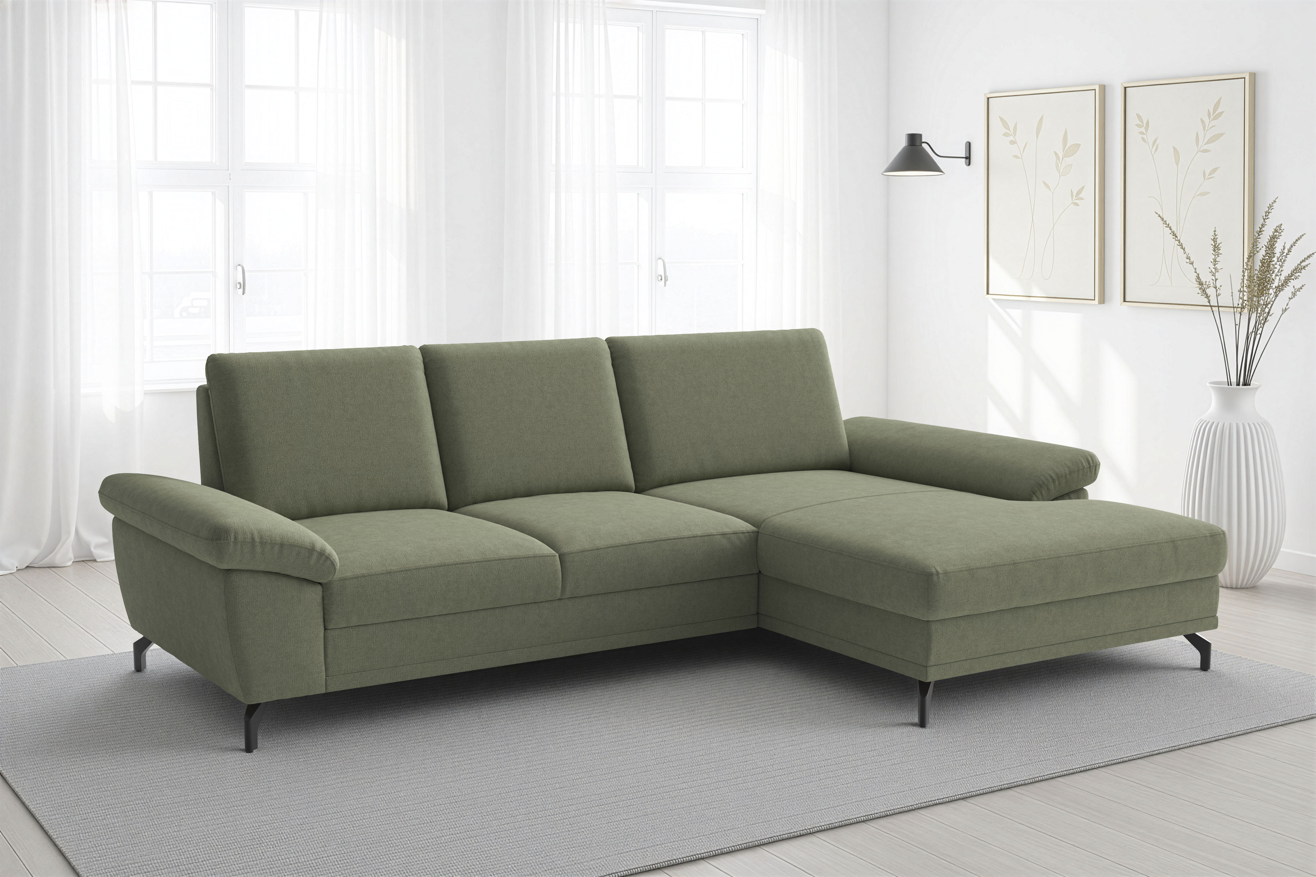 sit&more Ecksofa "Chelsea L-Form, B: 264 cm, Armteil- & Sitztiefenverstellung" optional Schlaffunktion und Bettkasten