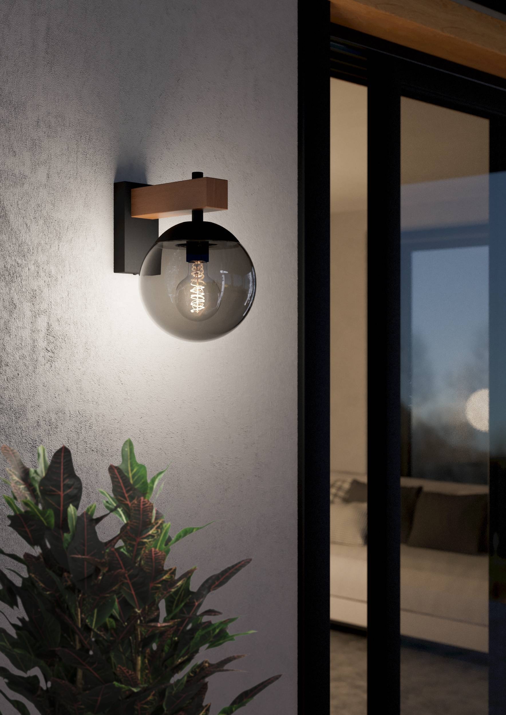 EGLO Wandleuchte »Bufalata Wandlampe, Außenleuchte, Metall, Kunststoff, Kugel, E27, IP44« E27 1 Stk.