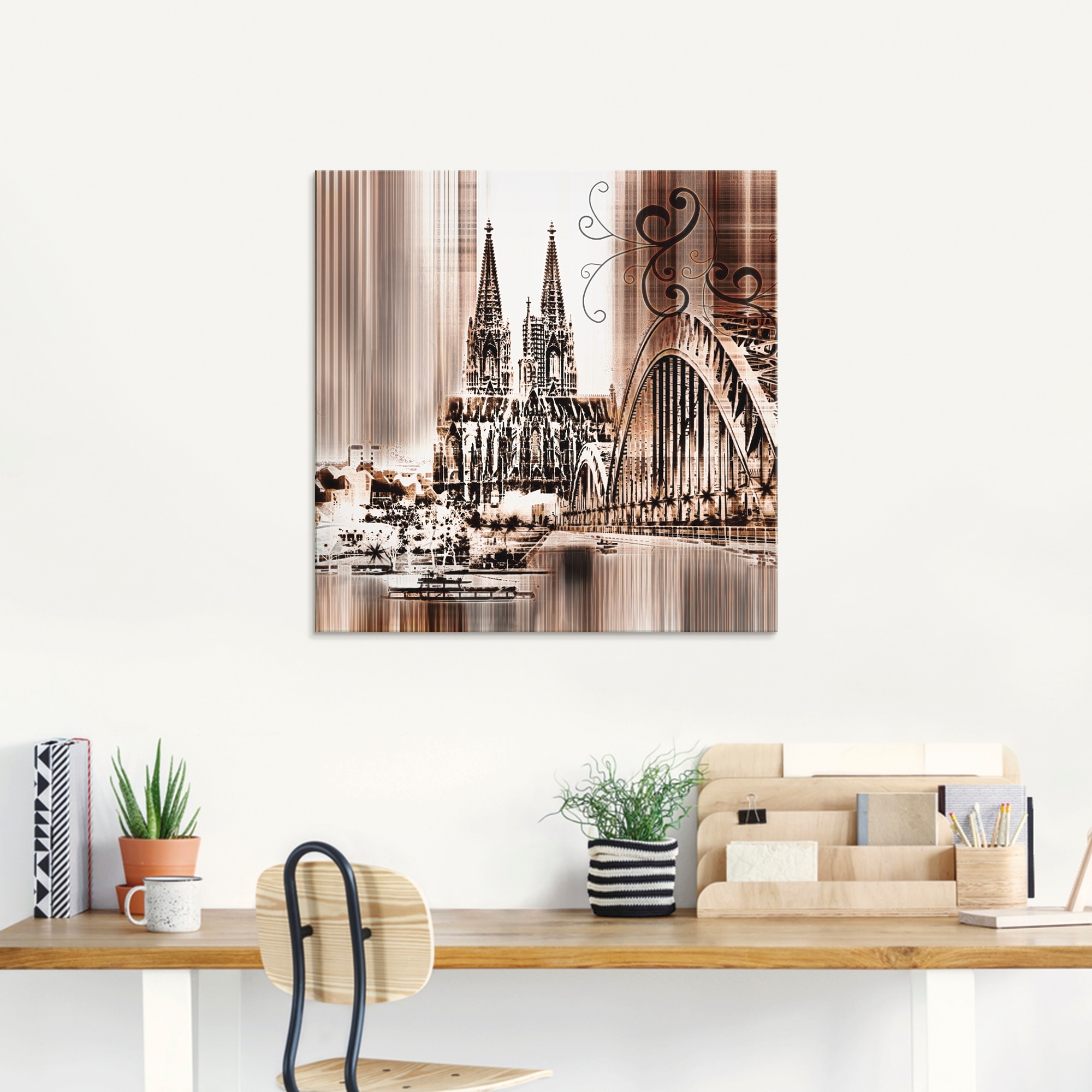 Artland Glasbild »Köln Skyline Collage VI«, Architektonische Elemente, (1 St.), in verschiedenen Größen