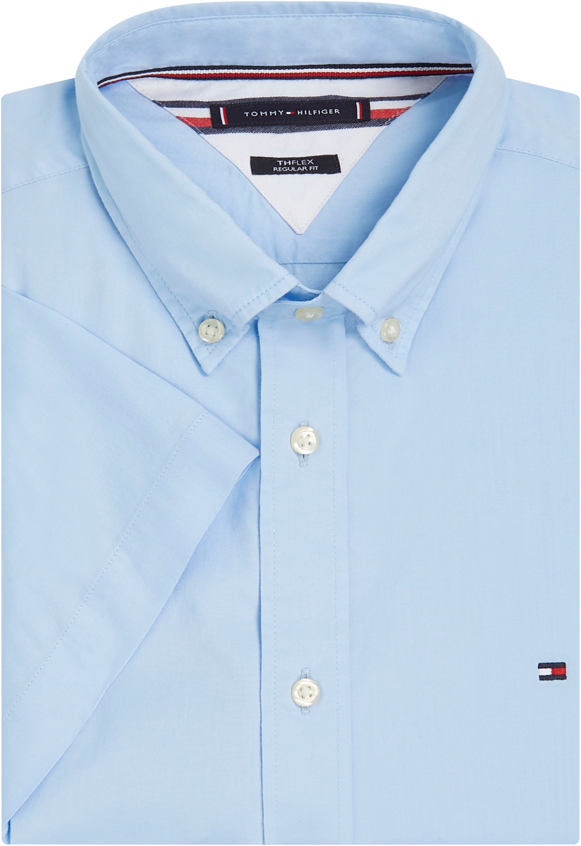 Tommy Hilfiger Kurzarmhemd »FLEX POPLIN RF SHIRT S/S«, mit Hemdblusenkragen