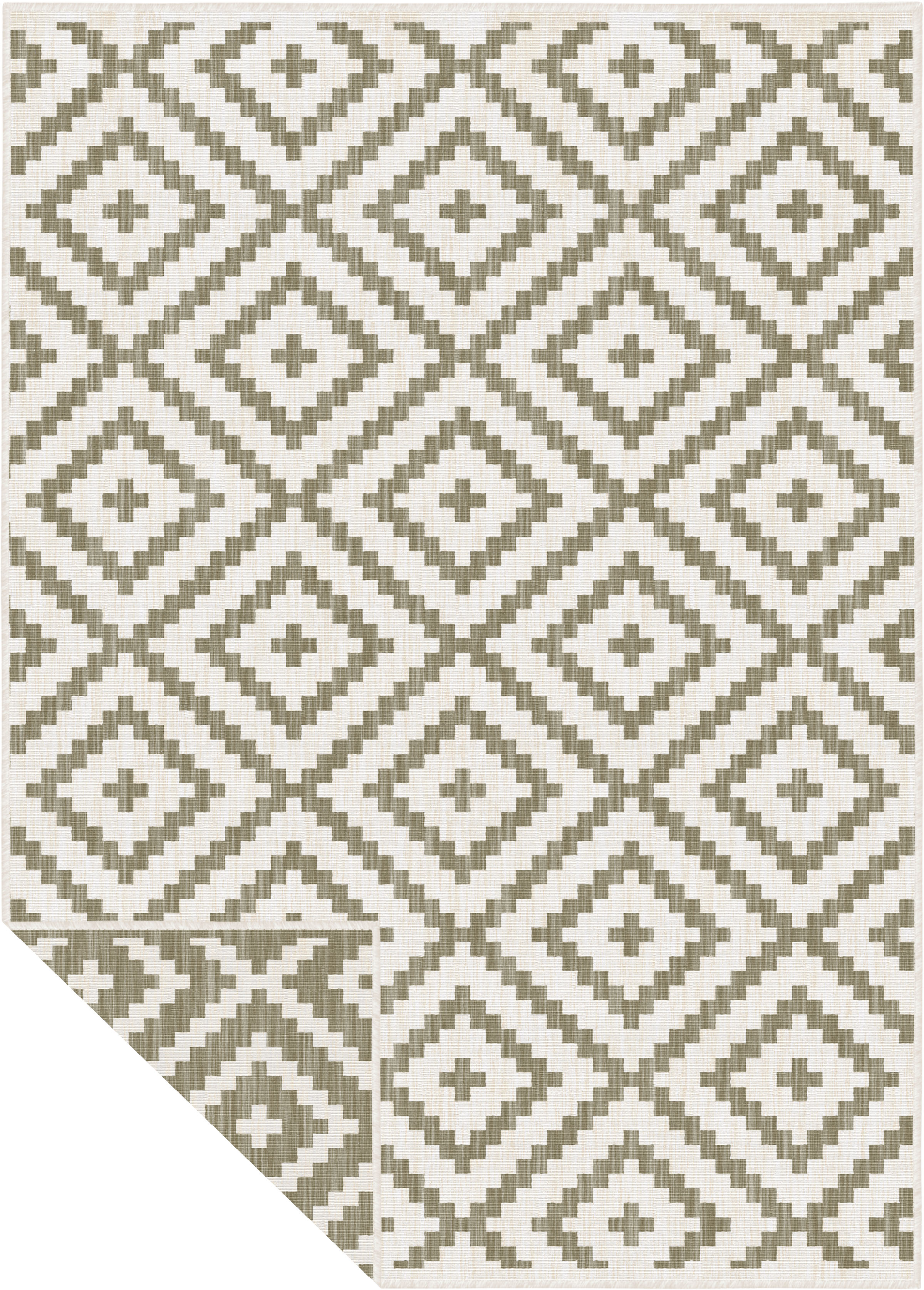 Thumbnail - my home Teppich "Ronda Wendeteppich", rechteckig, 5 mm Höhe, Sisal-Optik, Flachgewebe, In- und Outdoor, geometrisches Bo...