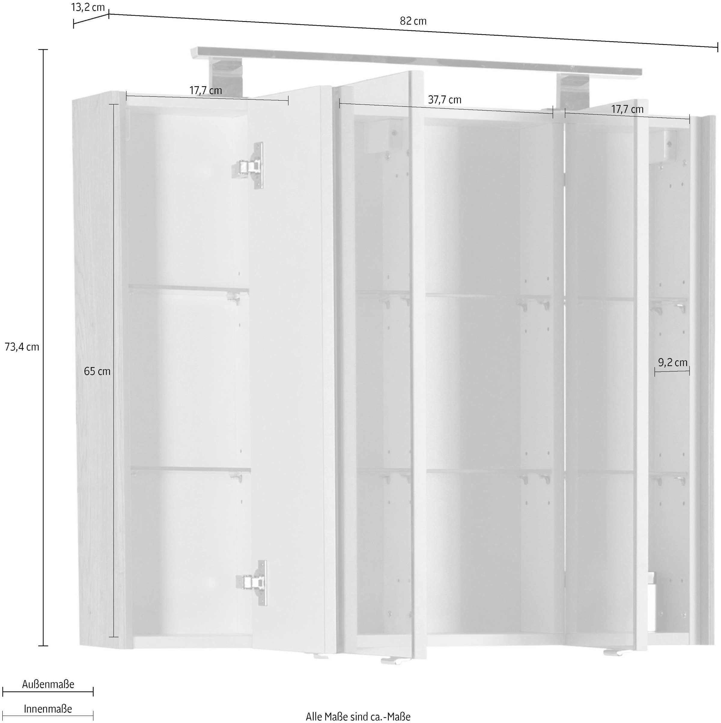 82 Black »3400«, Friday | MARLIN Breite BAUR cm Spiegelschrank