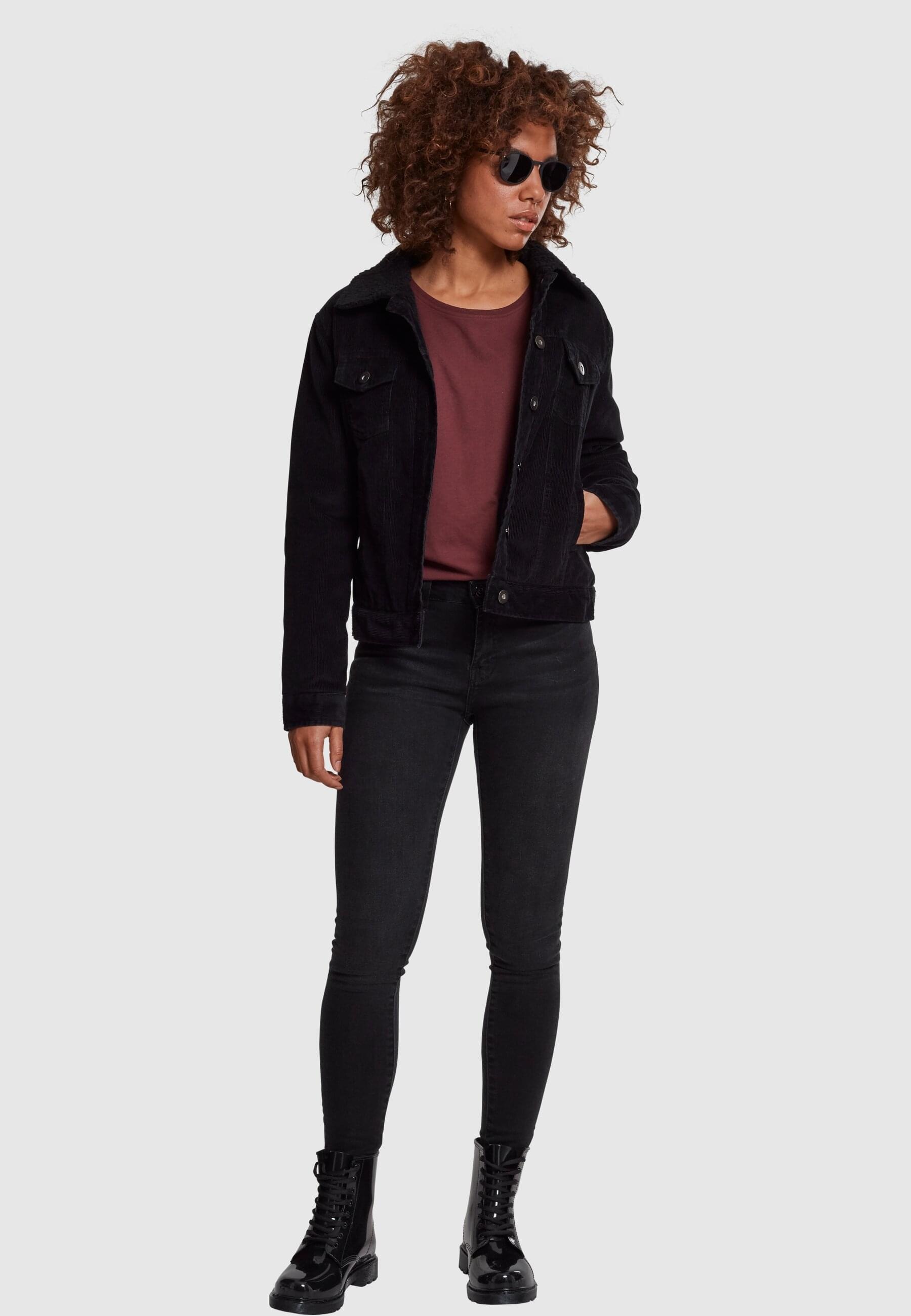 URBAN CLASSICS Winterjacke »Urban Classics Damen Ladies Sherpa Corduroy Jacket«, (1 St.), ohne Kapuze