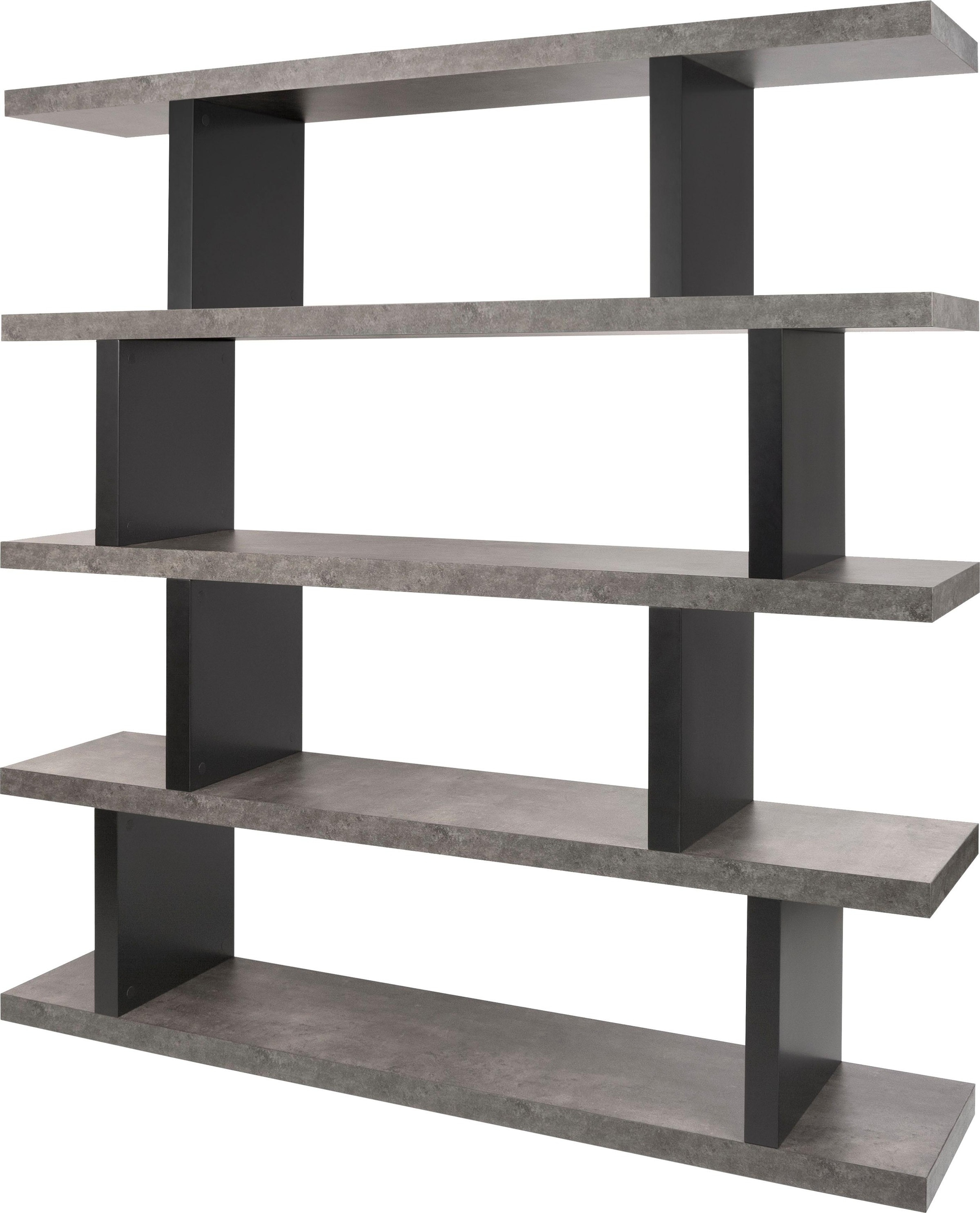 TemaHome Mehrzweckregal »Step«, in moderner Beton- und Rahmenoptik, Breite 163 cm