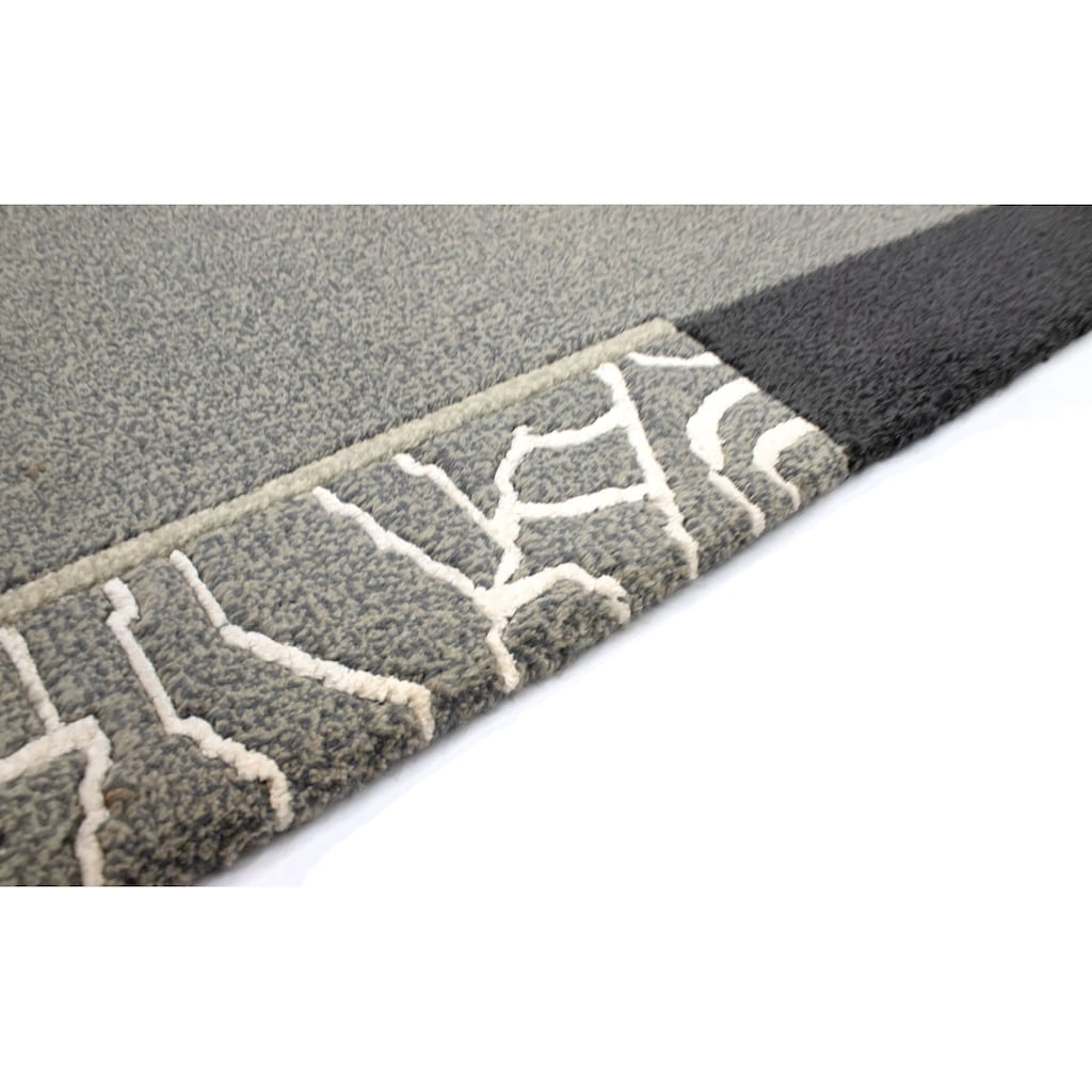 morgenland Wollteppich »Nepal Teppich handgeknüpft grau«, rechteckig