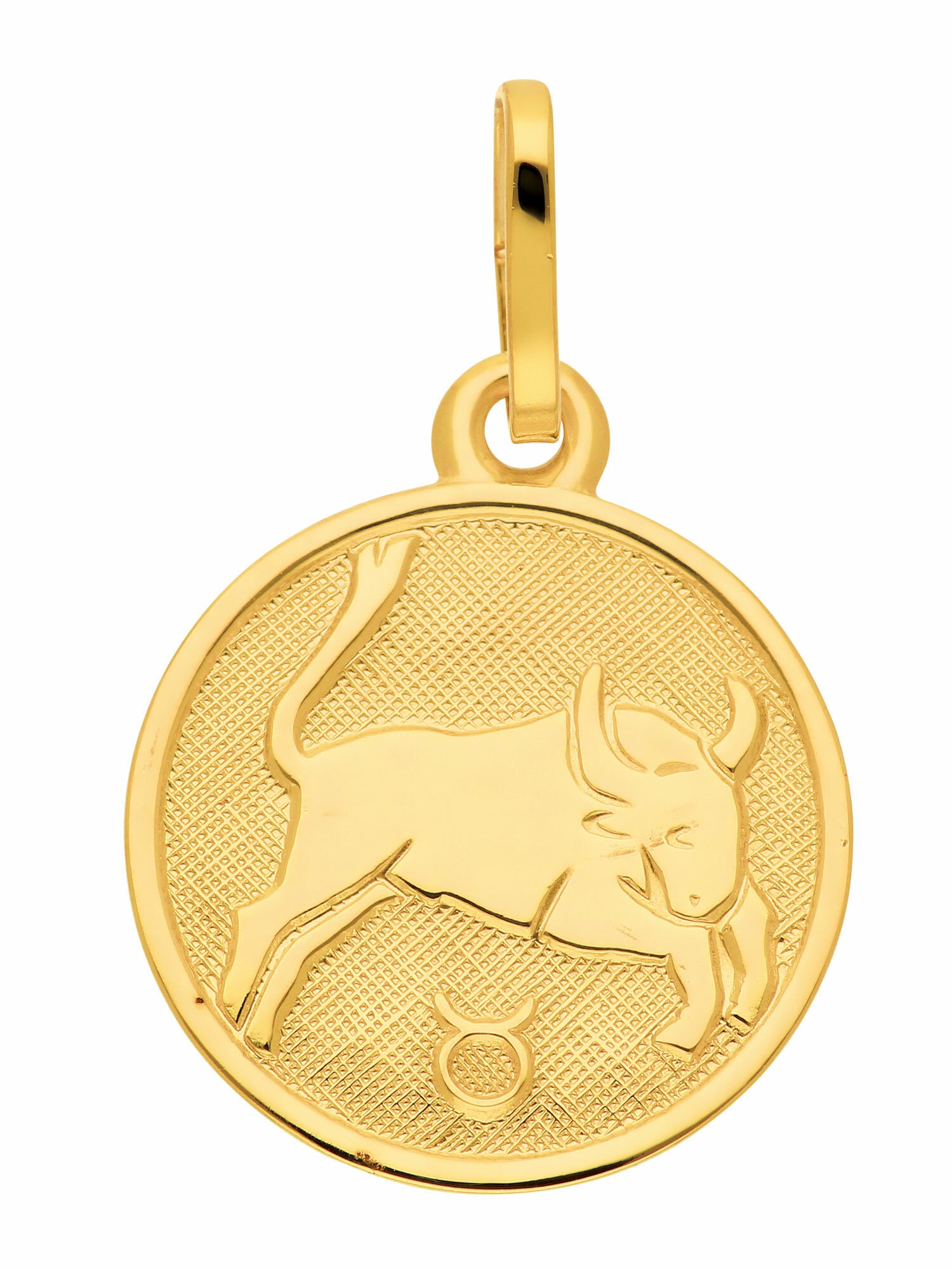 Kettenanhänger Stier mm« Ø Anhänger Damen & für Sternzeichen 8 Adelia´s Goldschmuck Herren Gold »333 11