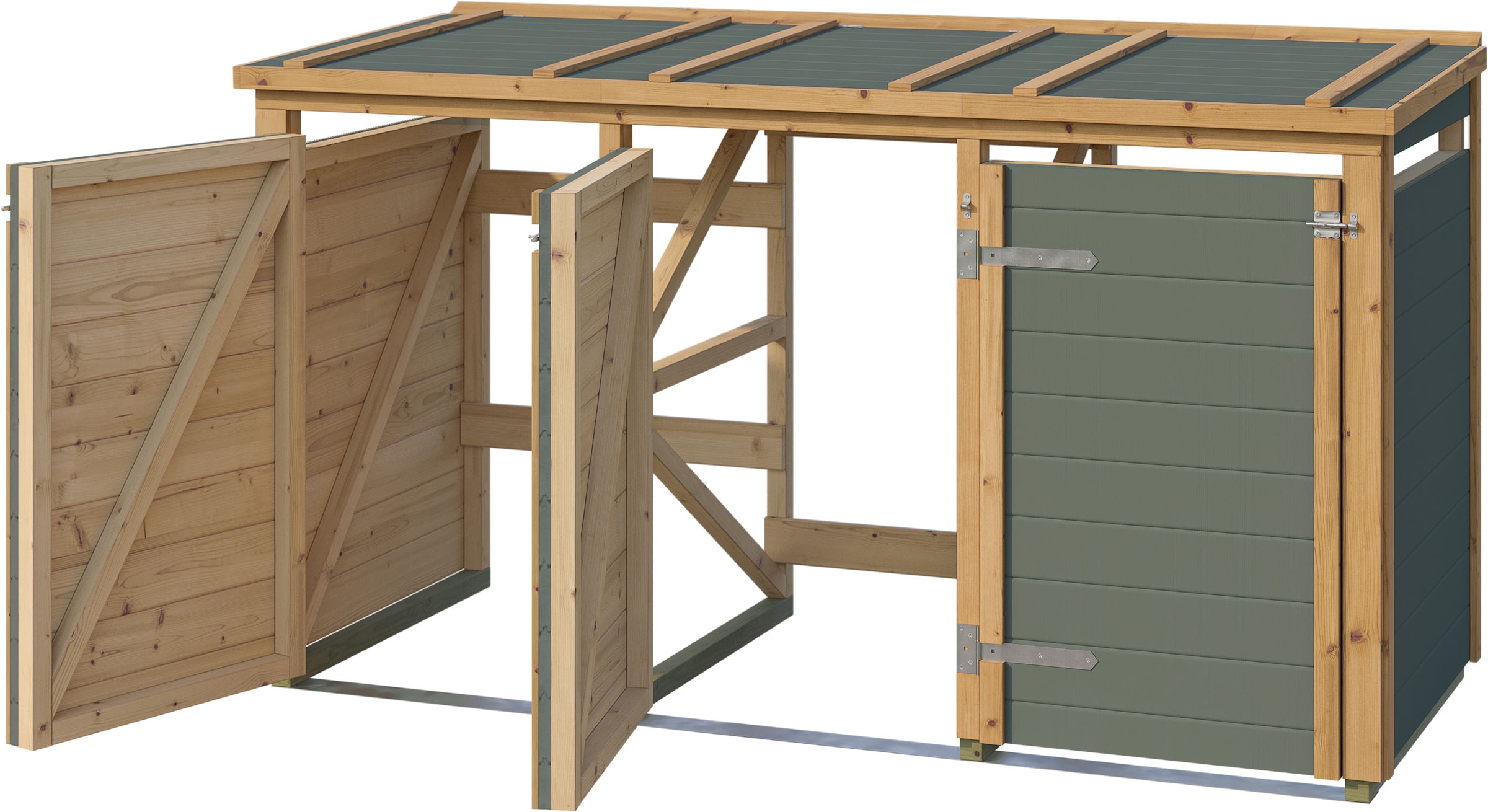 weka Mülltonnenbox »Killarney« Metall pulverbeschichtet, für 3 Mülltonnen, BxTxH: 230x92x127 cm