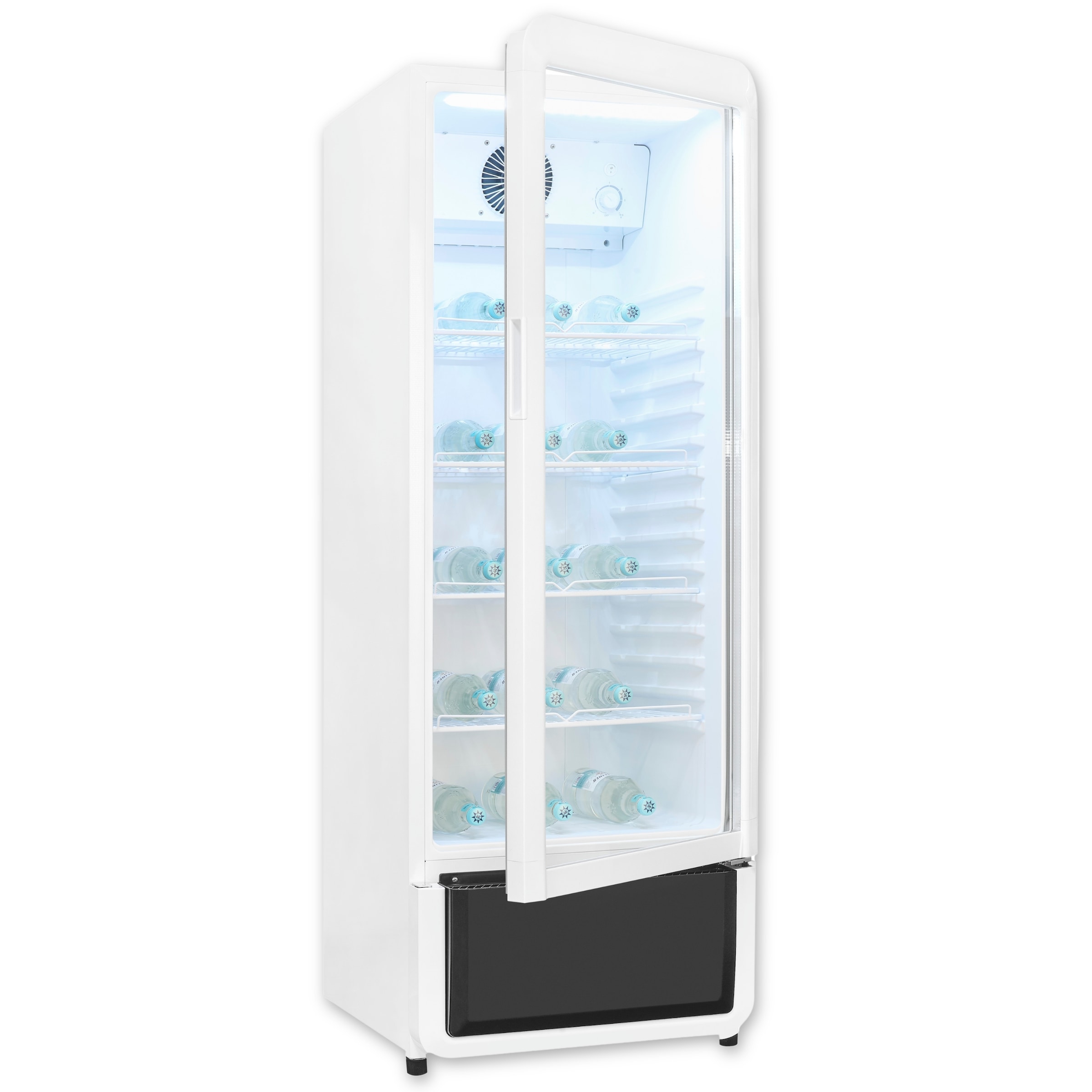 exquisit Getränkekühlschrank "GKS220-GT-431D weiss" 152,5 cm hoch 54 cm breit Alles auf einen Blick dank Isolierglastür und übersichtliche Lagerung