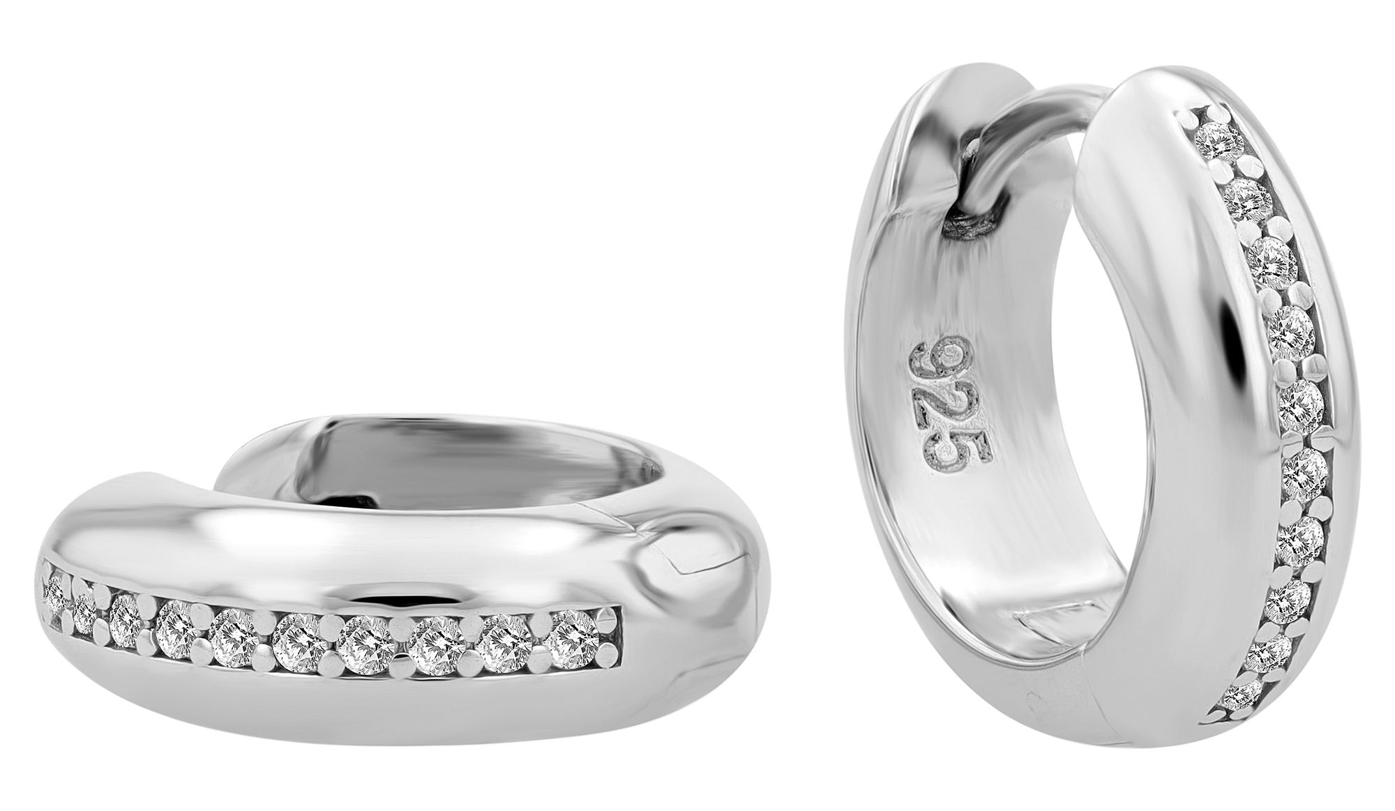 Adelia´s Klappcreolen "Ohrringe – Klappcreole aus 925 Silber mit Zirkonia" Perfekt als Geschenk für besondere Menschen