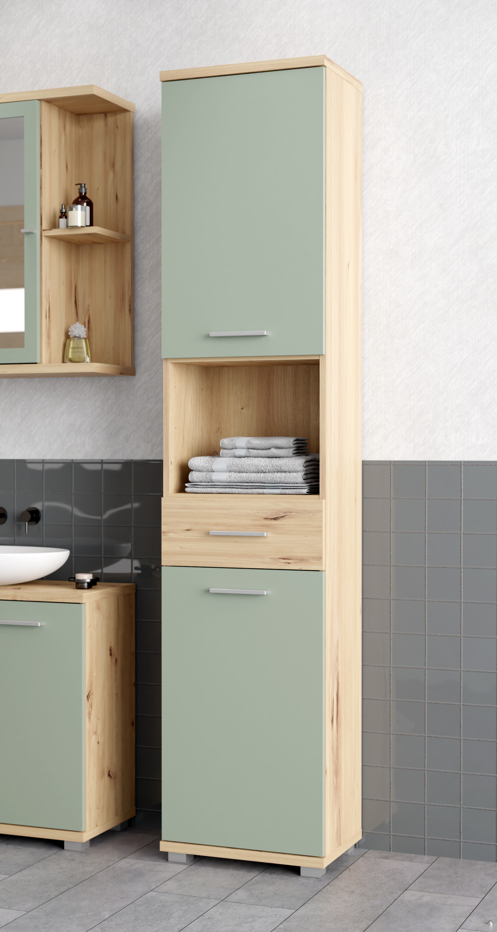 FORTE Hochschrank »Champ«, Hochschrank, Stauraum, 2 Türen, Schubkasten